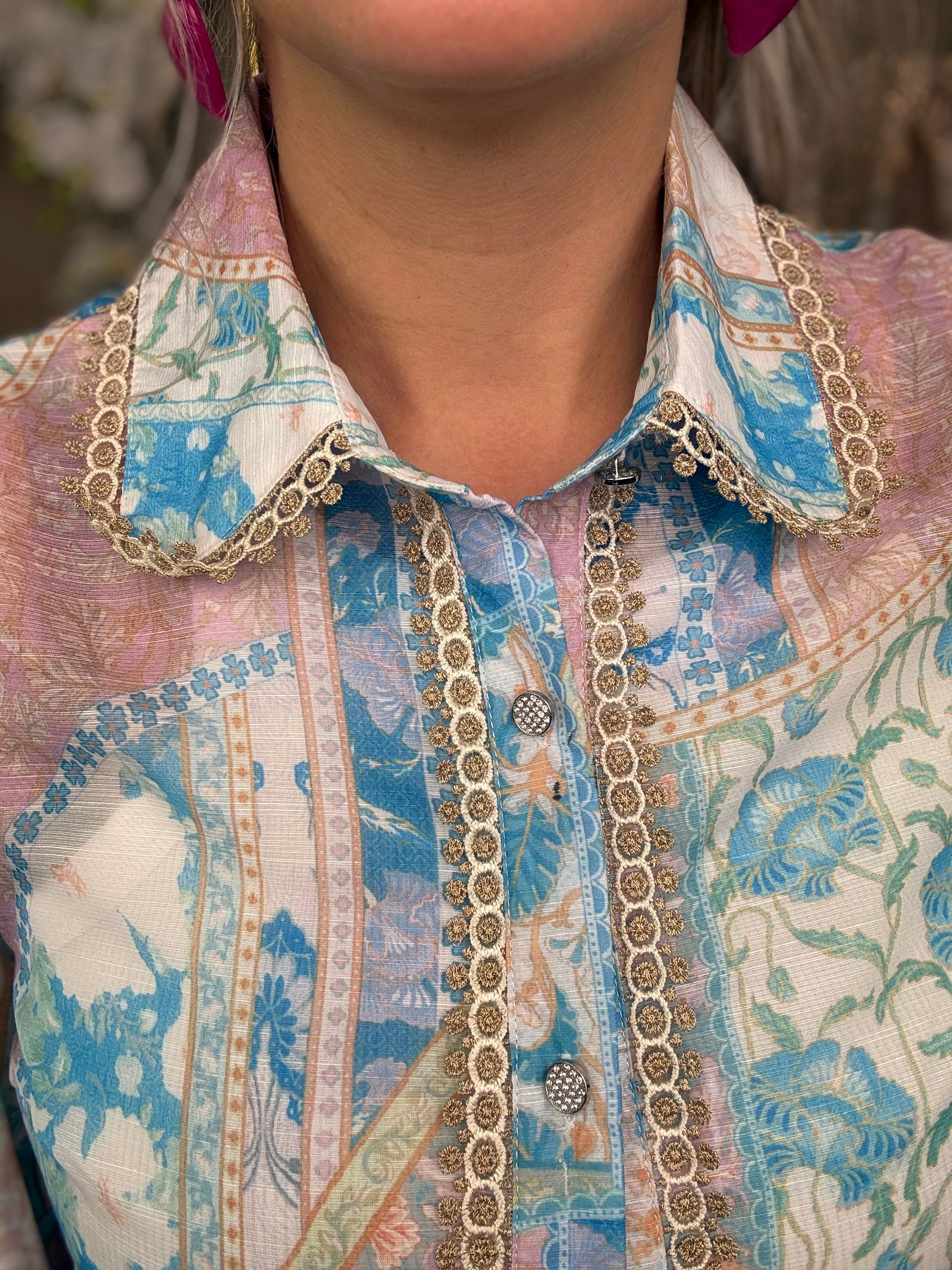 Blouse | Lola | Blauw groen