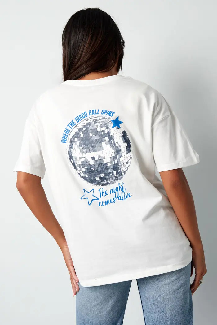 T-shirt | Disco Ball | Wit