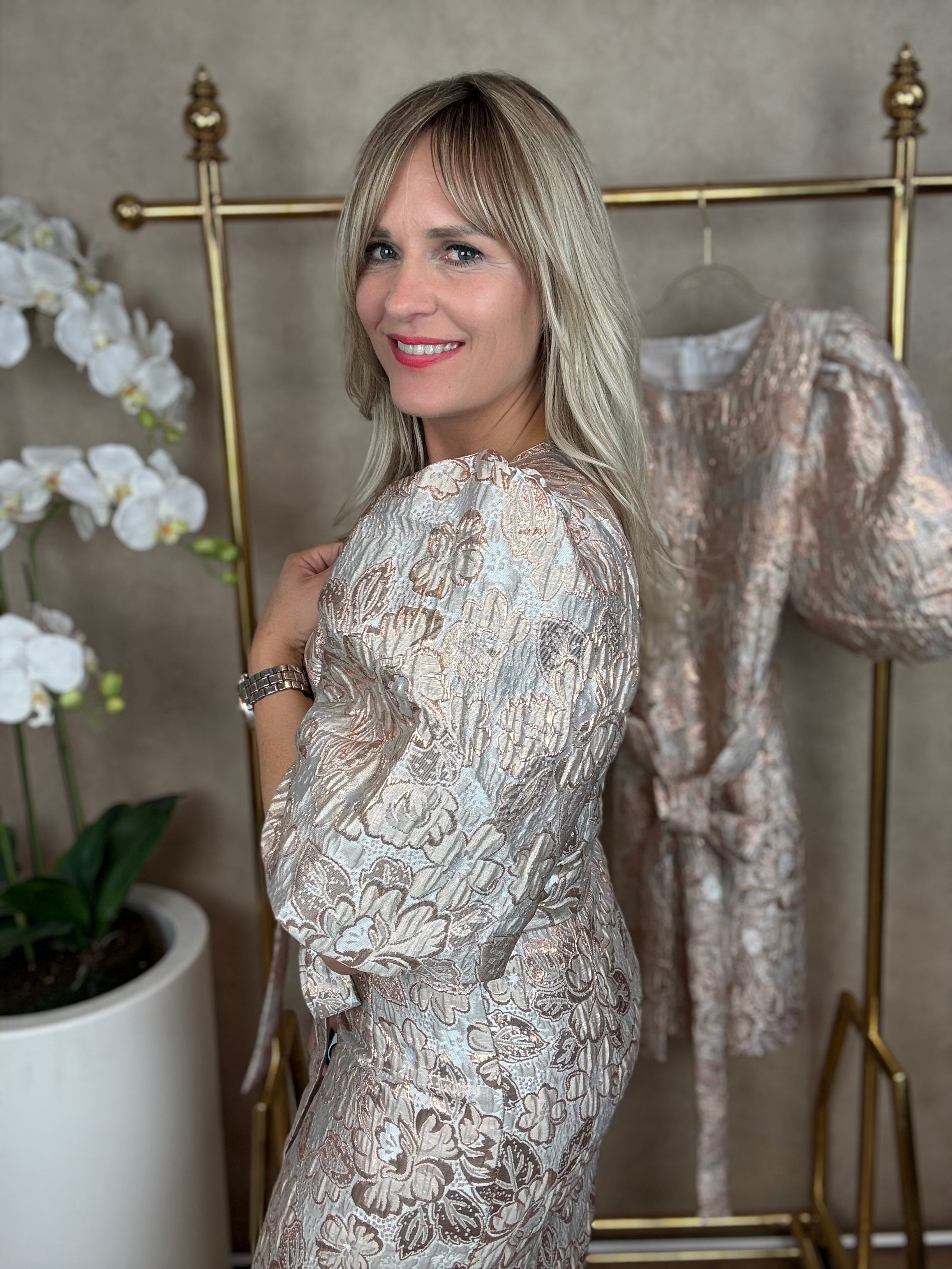 Jurk | Flower | Goud