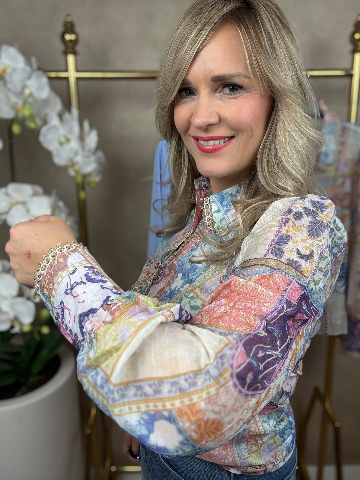 Bluse | Lola | Blau Lila