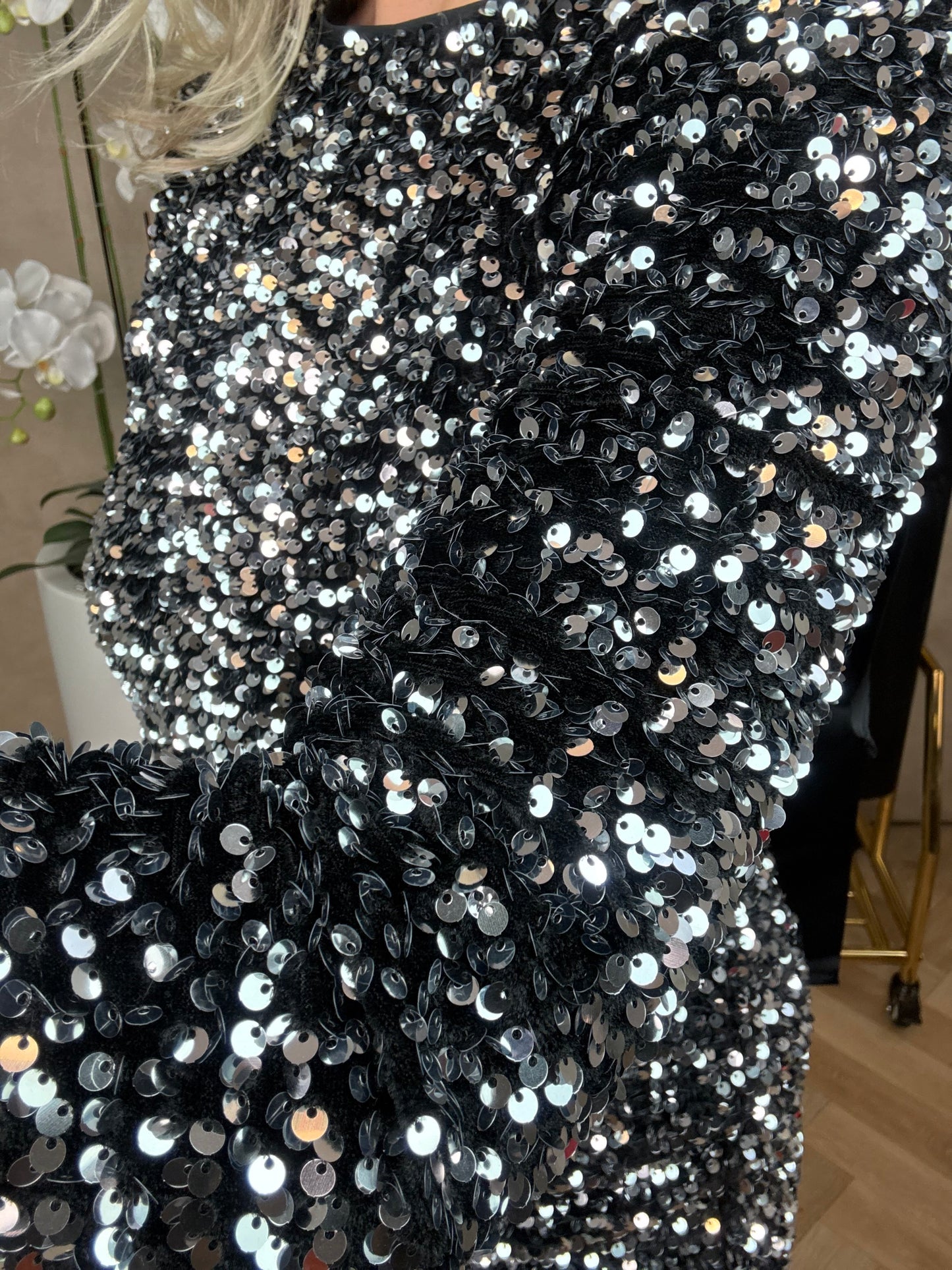 Jurk | Glitter | Zwart