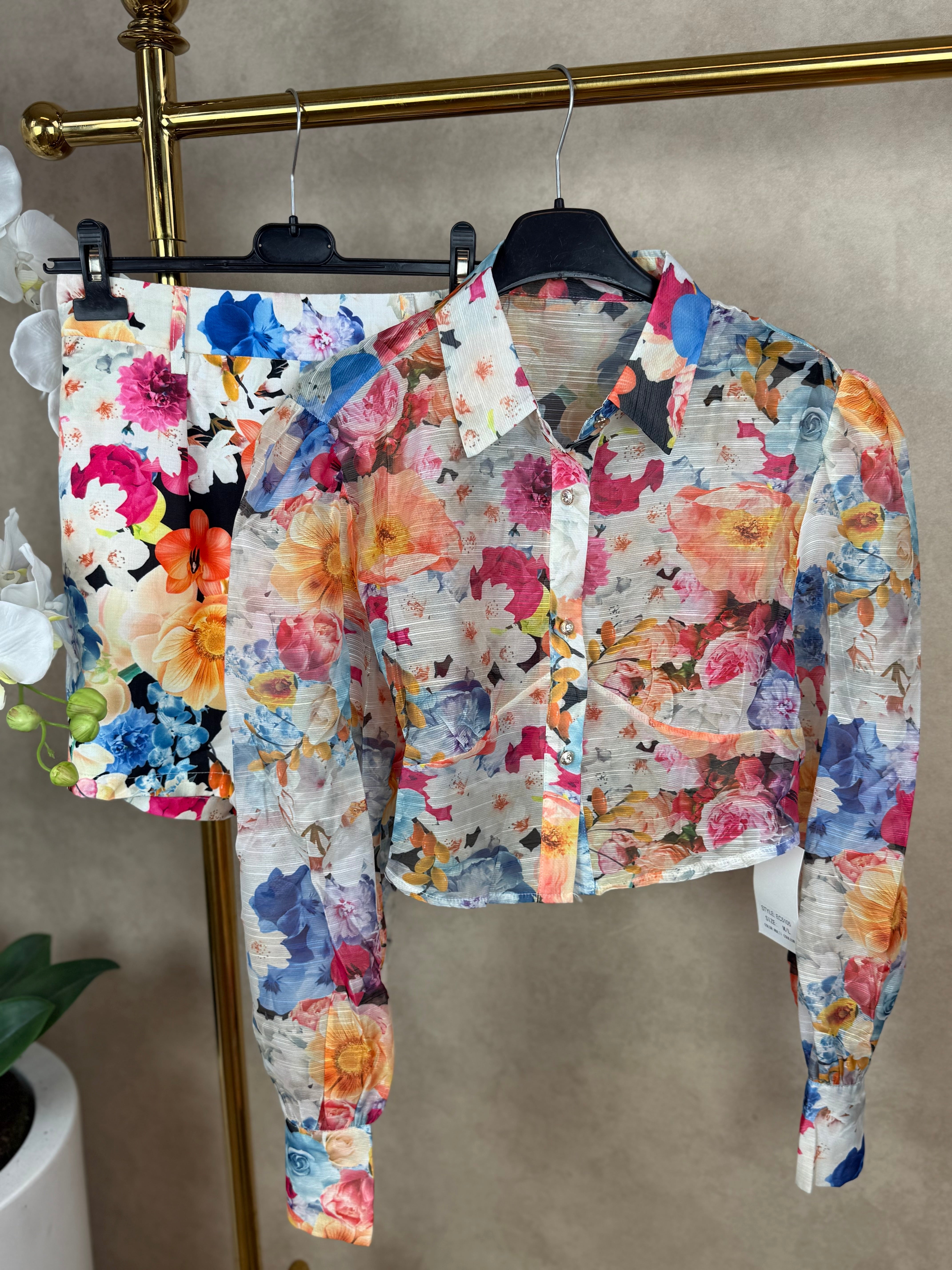 Setje | Bloemen | Roze-Blauw