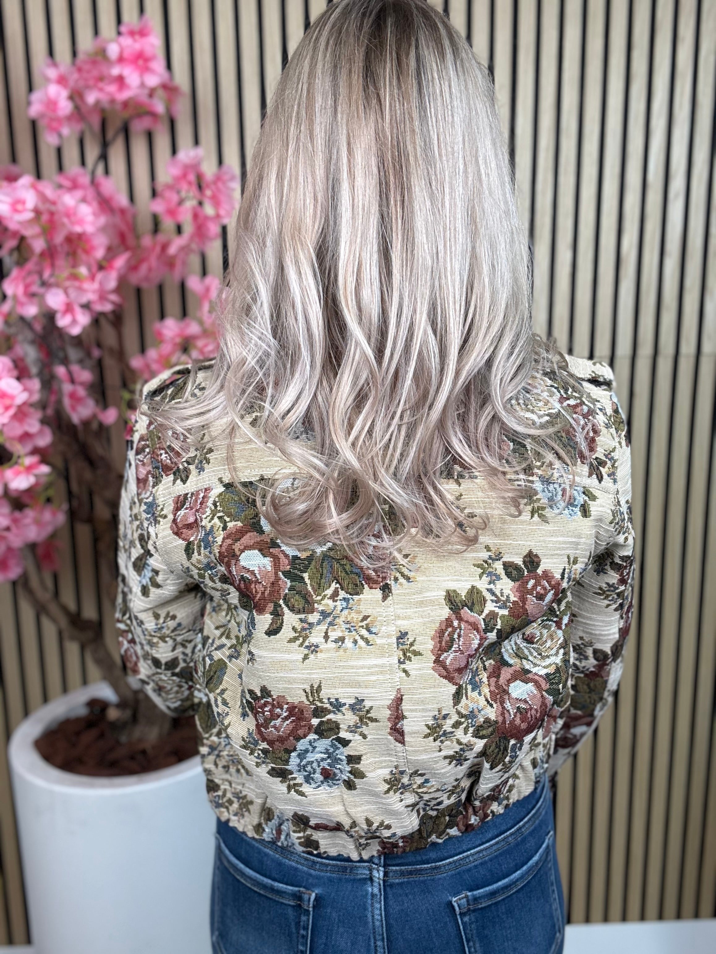 Bomberjack | Bloemen | Jacquardstof