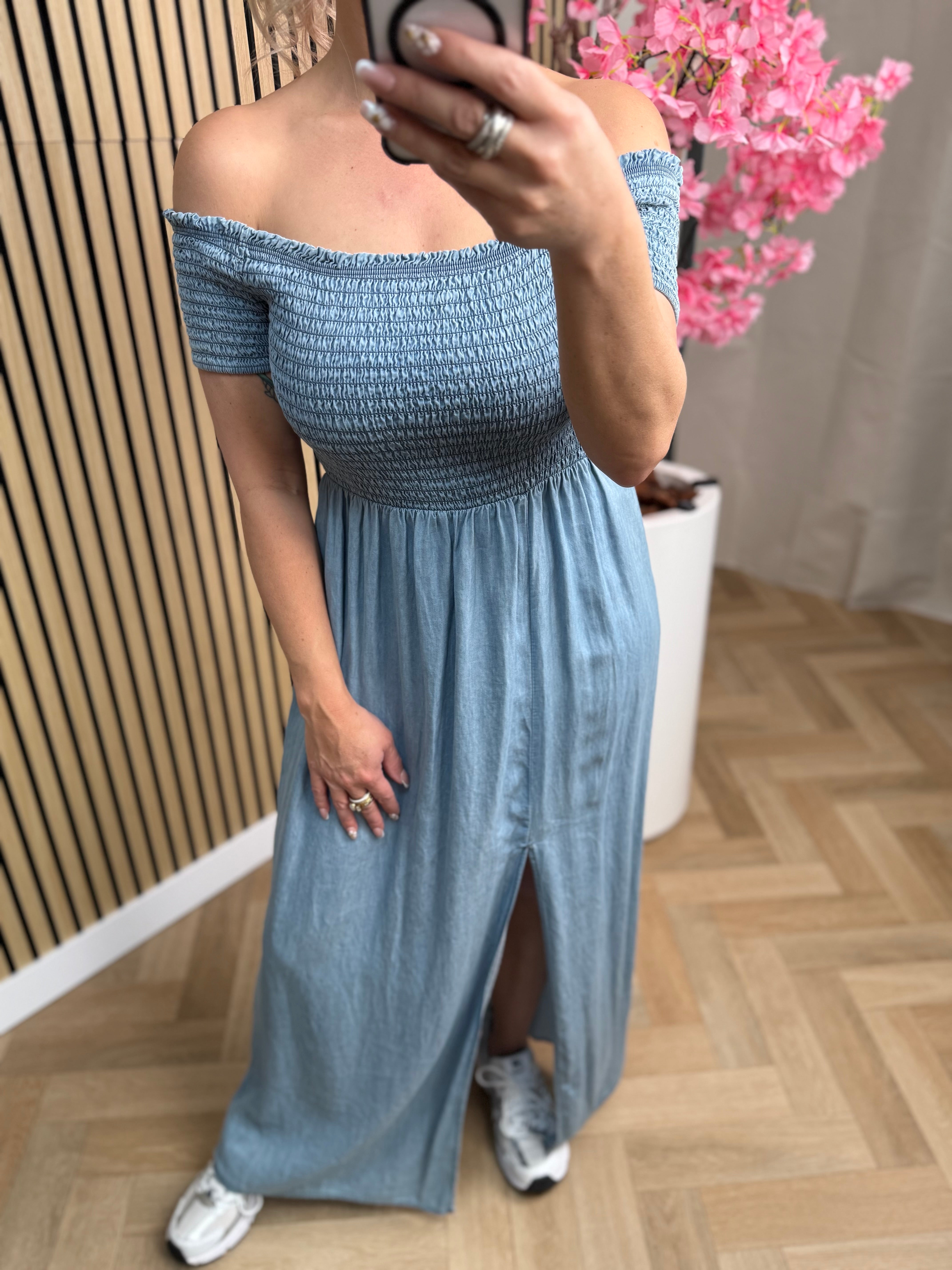 Jurk | off-shoulder | Blauw