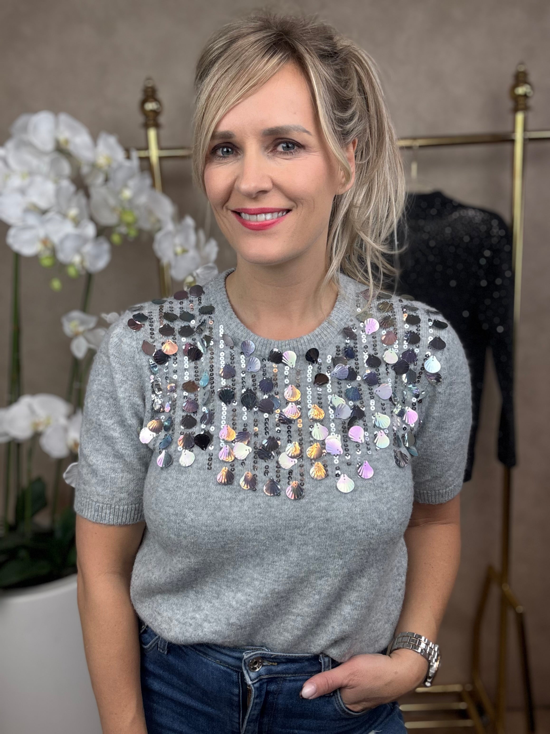 Shirt | Schelp | Grijs