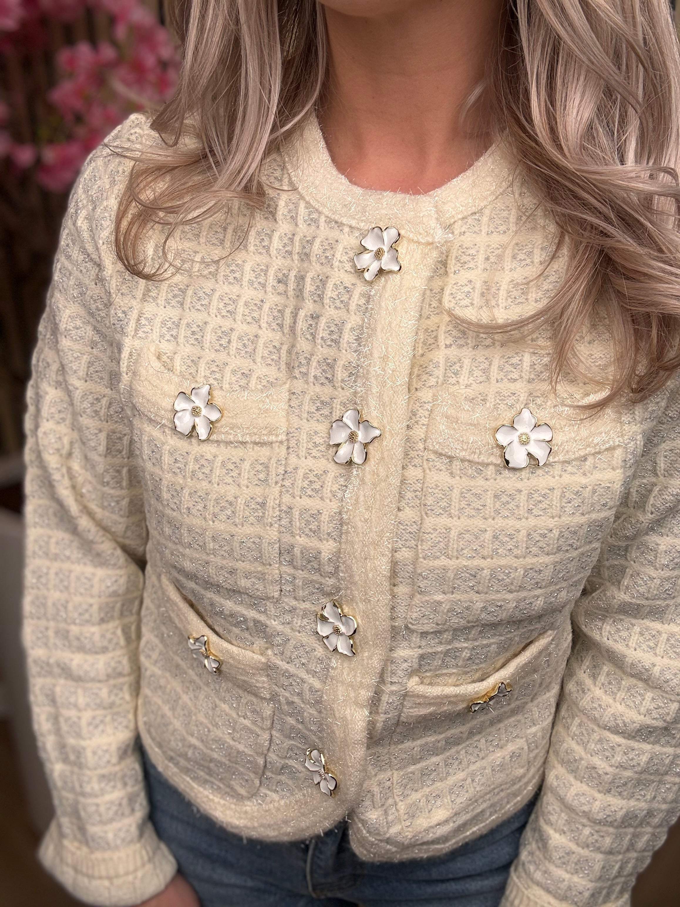 Vestje | Flower | Beige