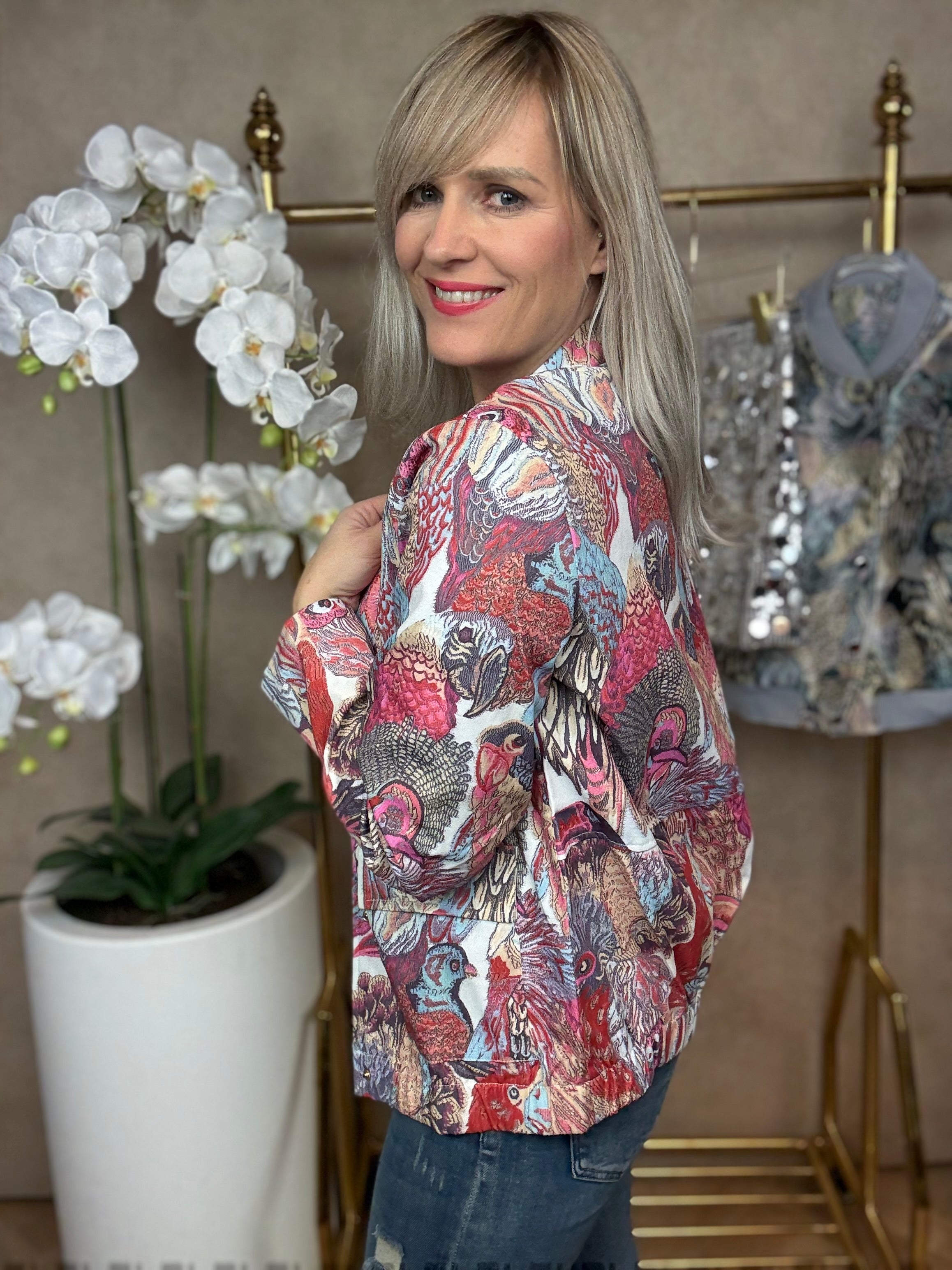 Bomberjack | Vogelprint | Rood