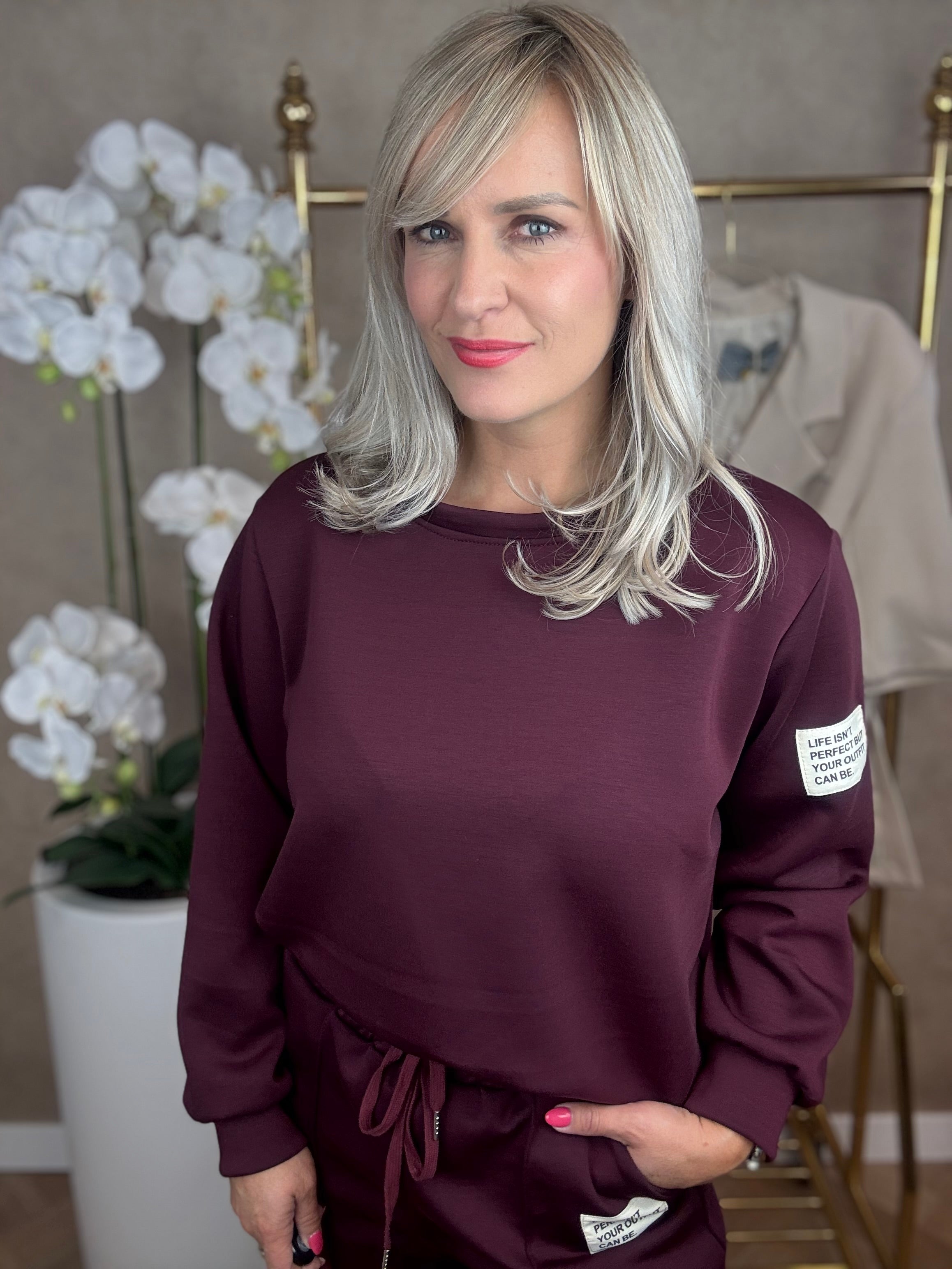 Set | Joggingpak lange mouw | bordeaux rood