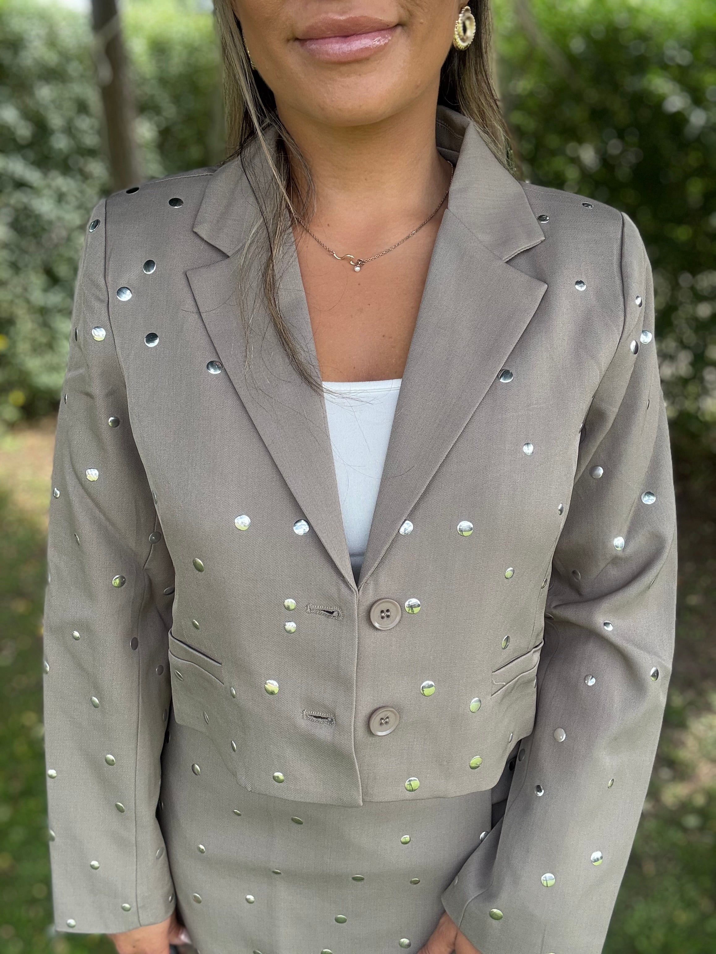 Blazer | Studs | Beige