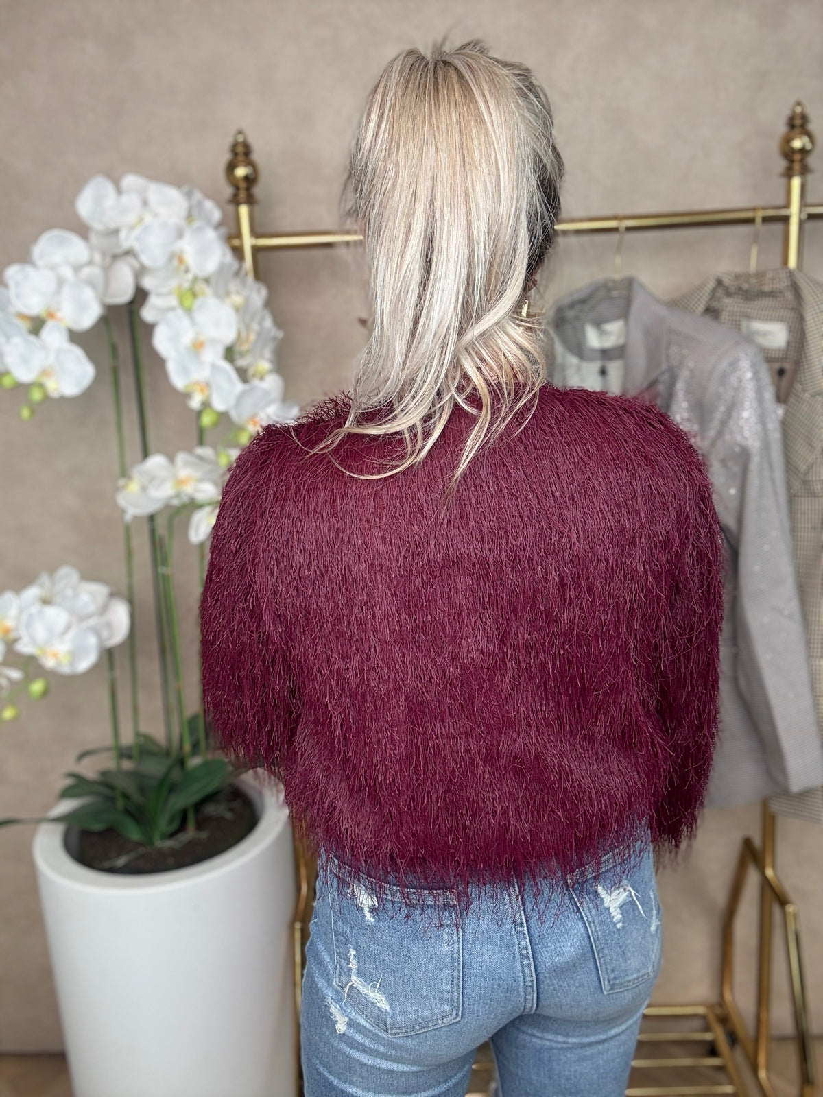 Strickjacke | Louisa | Bordeauxrot