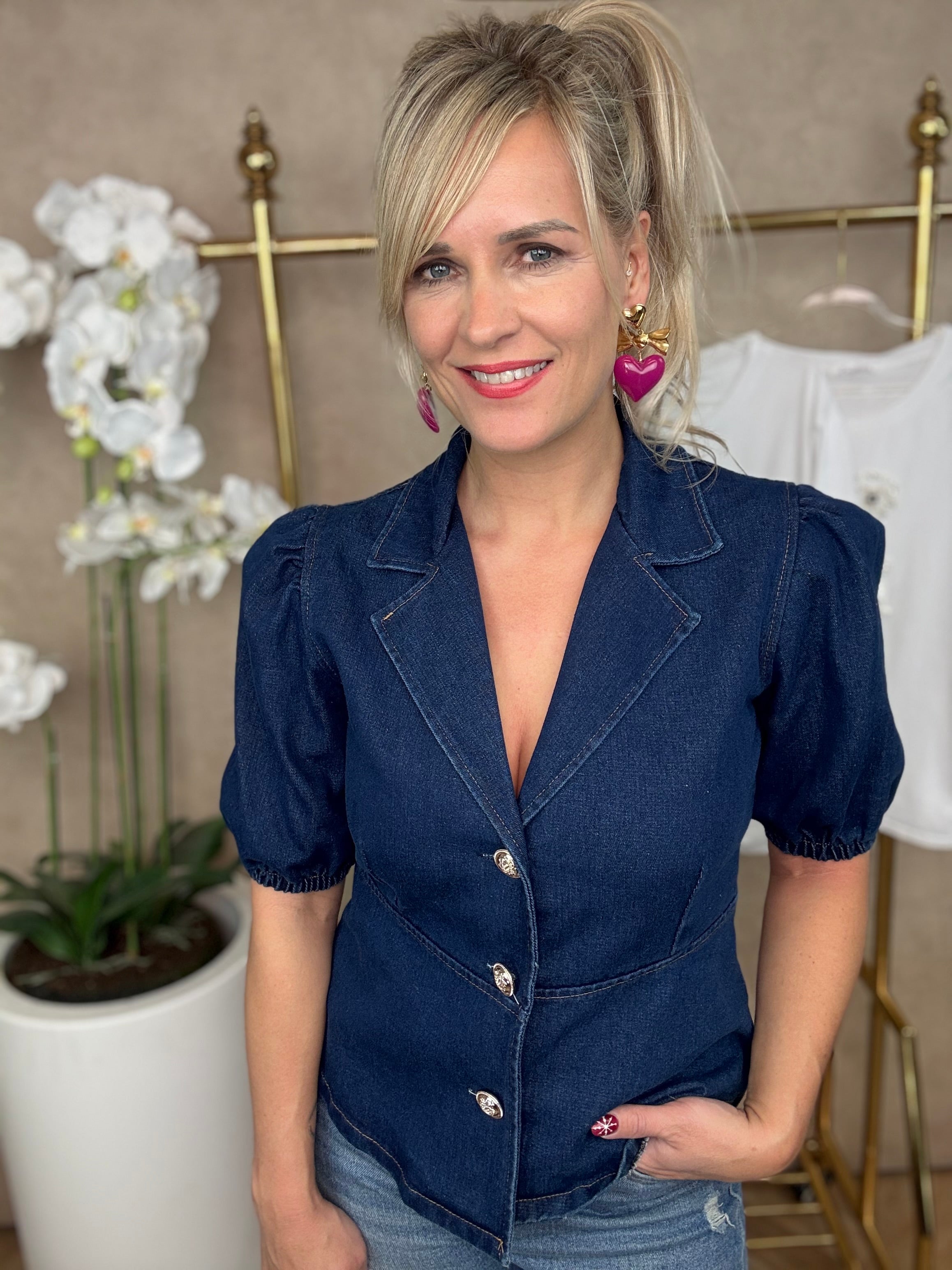 Blouse | Spijker | Donker blauw