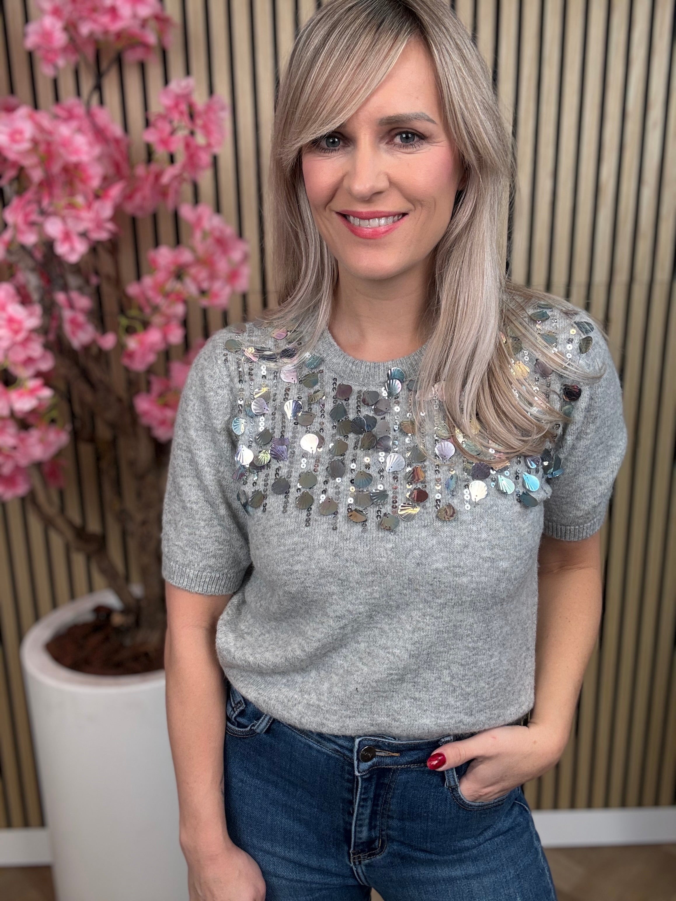 Shirt | Schelp | Grijs