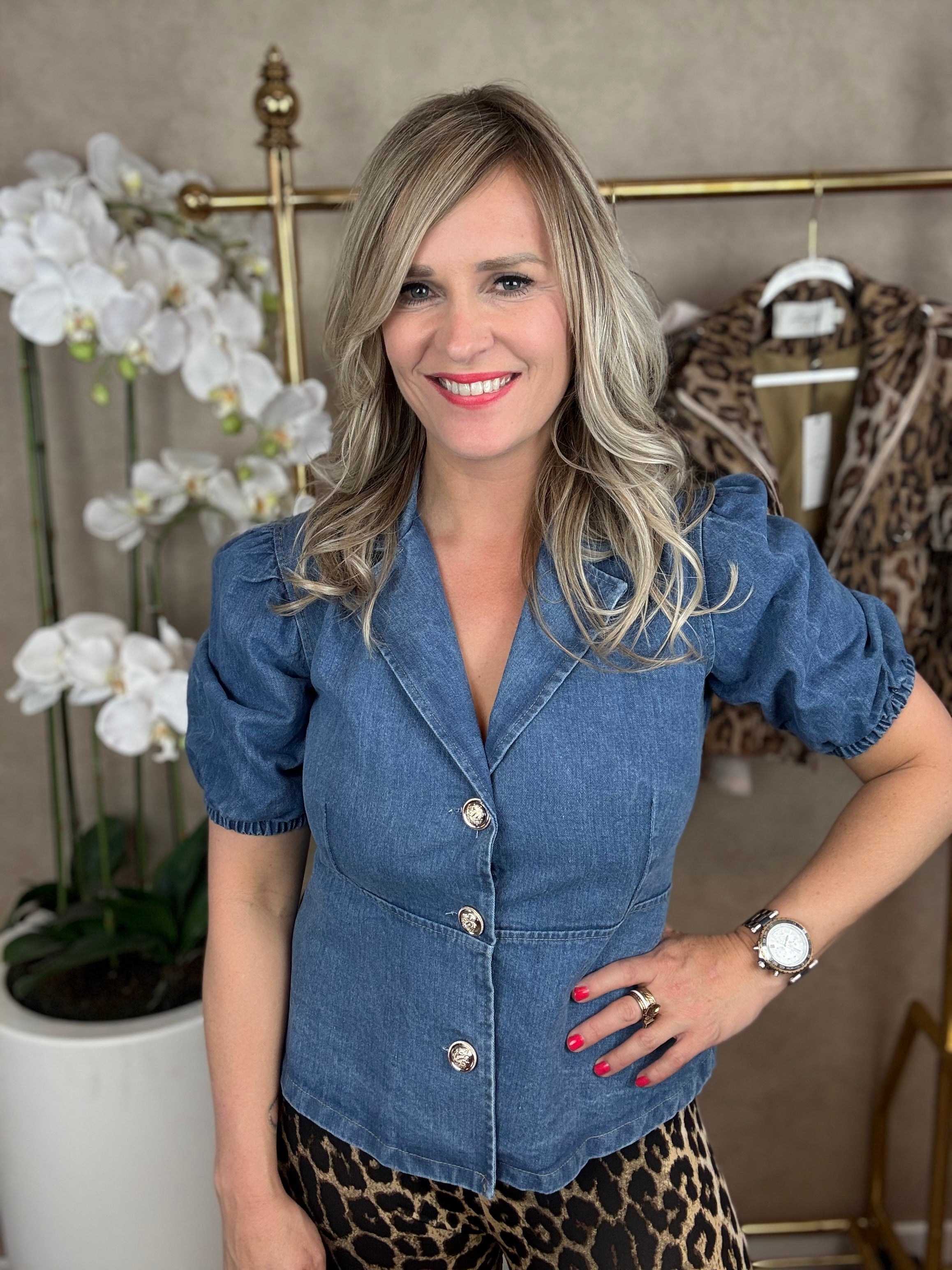 Blouse | Spijker | Blauw