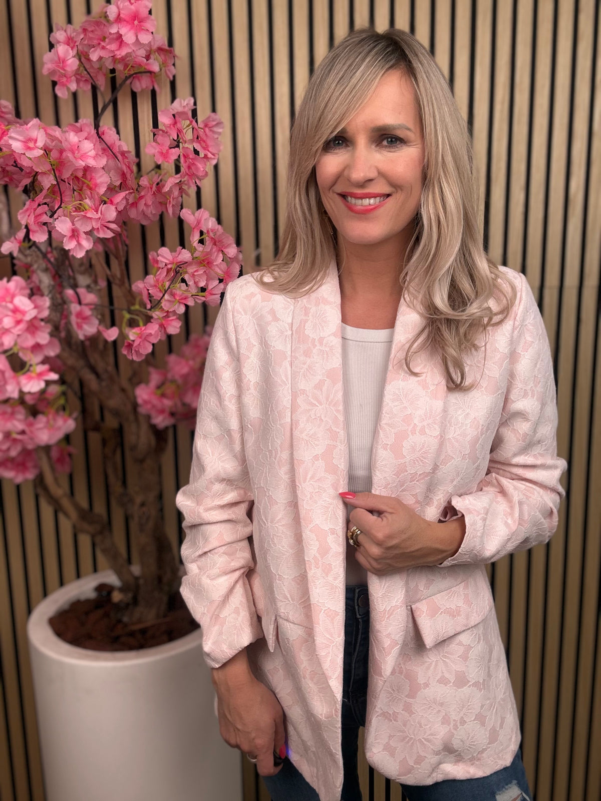 Blazer | Spitzenblume | Rosa