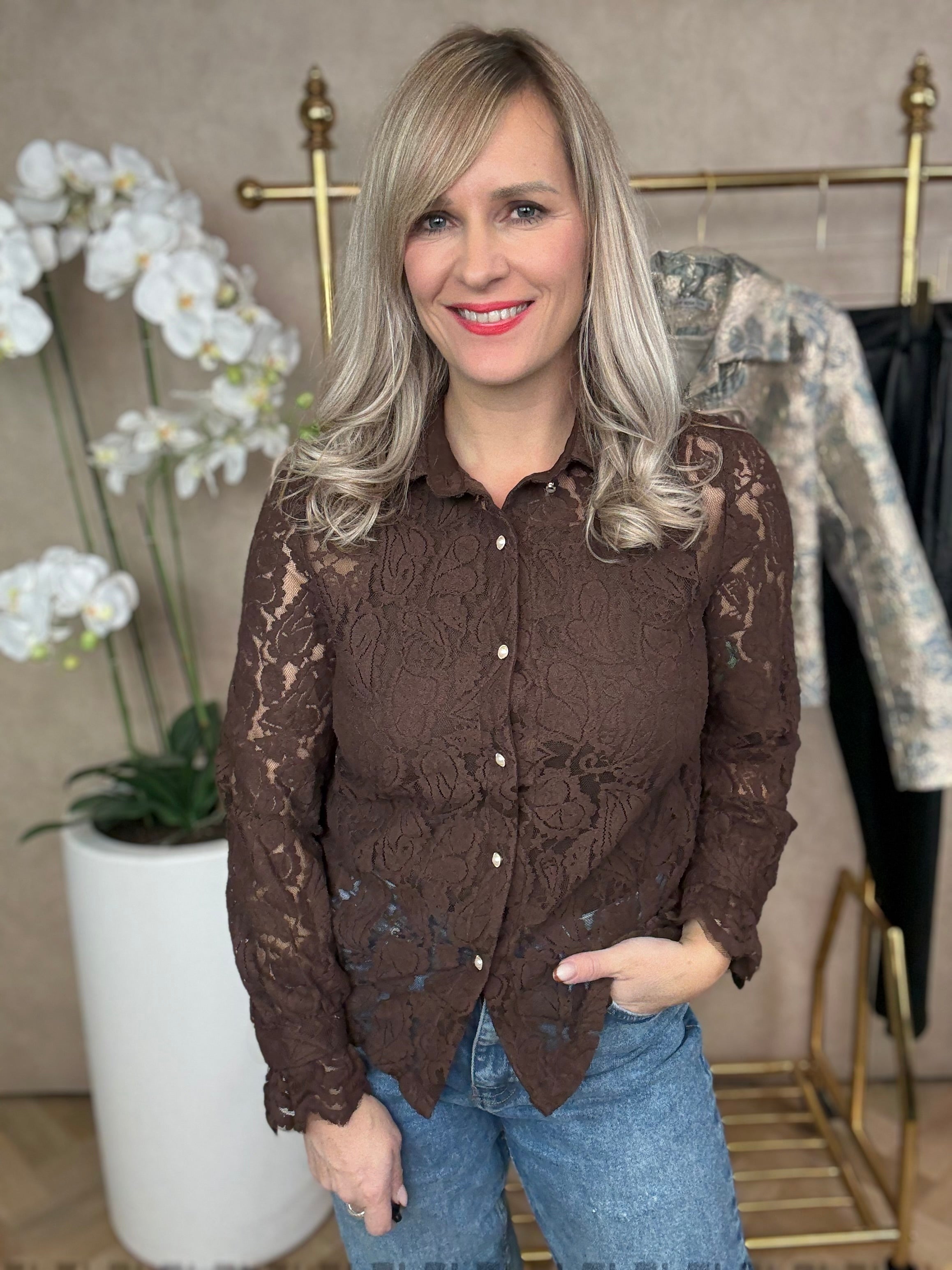 Blouse | Kant | Bruin