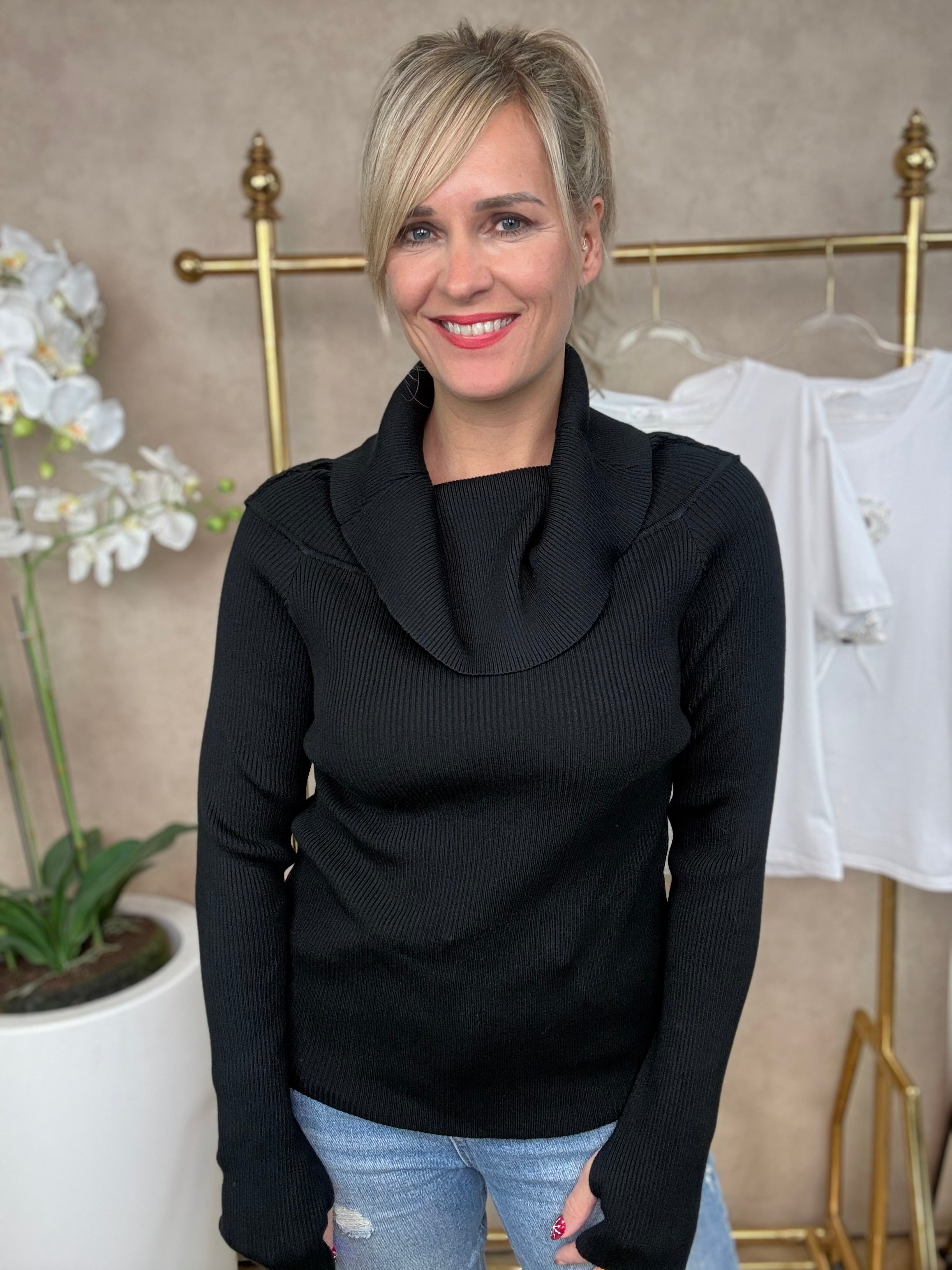 Off shoulder top | Yvette | Zwart