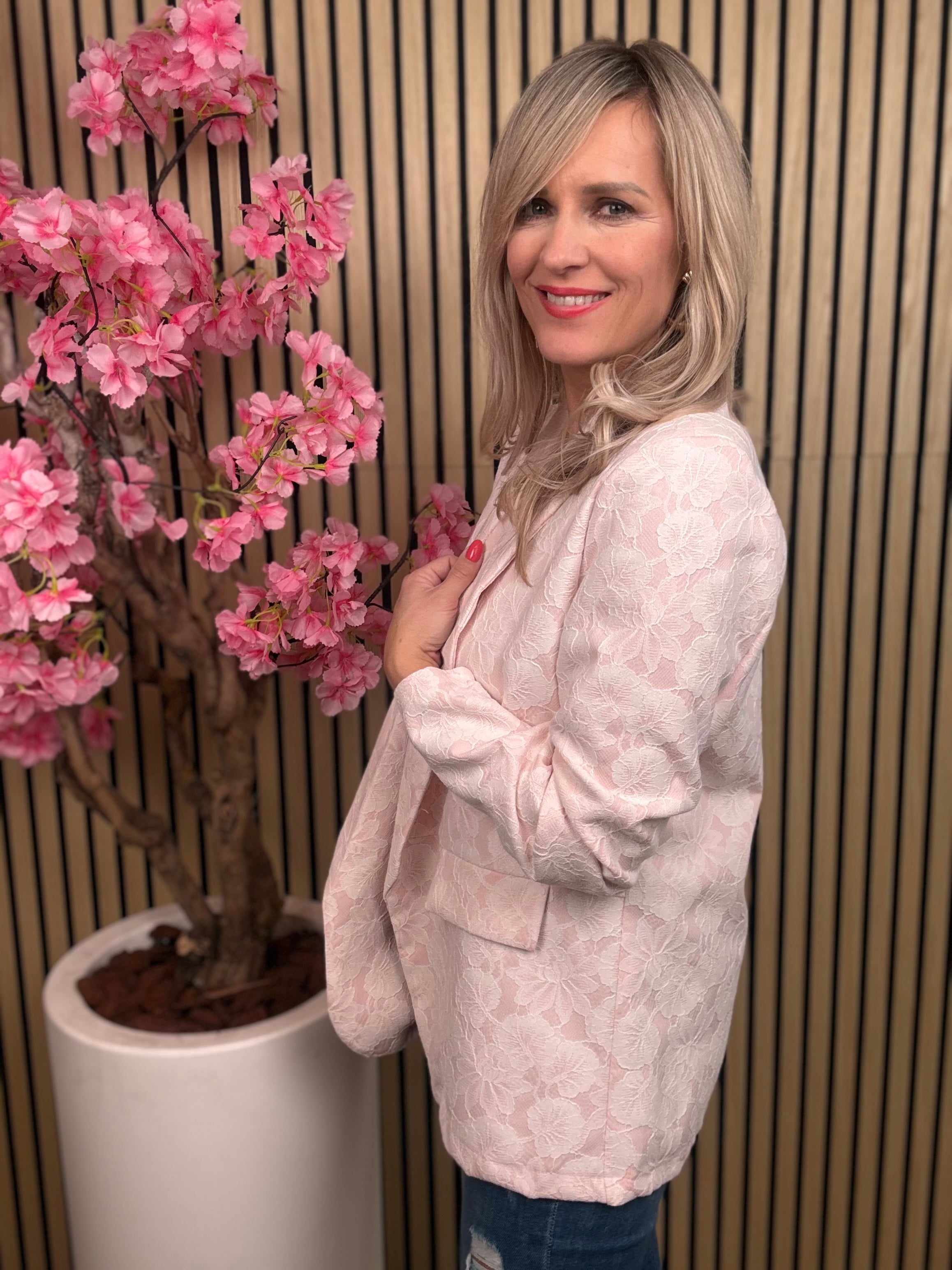 Blazer | Kant Bloem | Roze