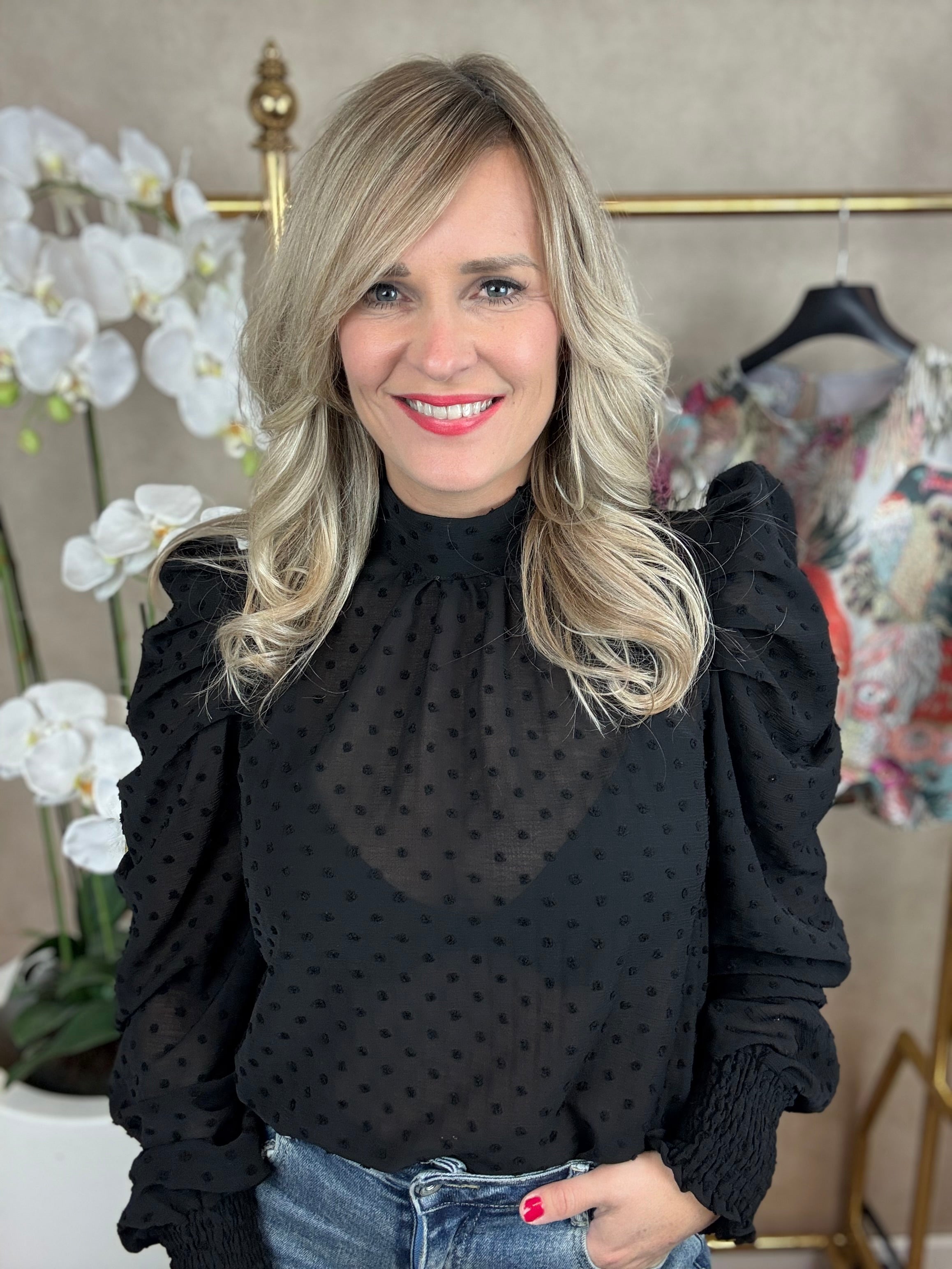 Blouse | Milou | Zwart