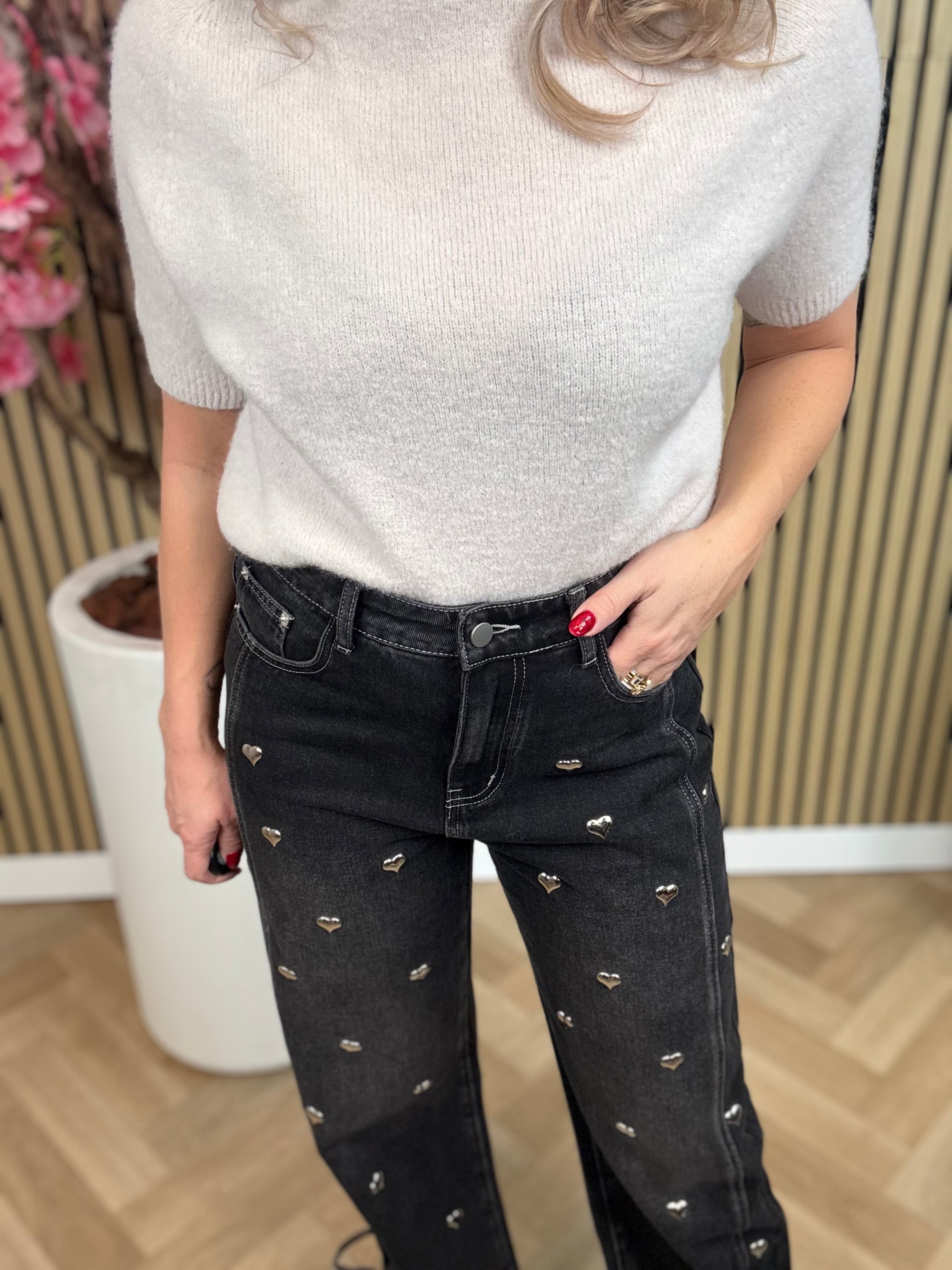 Jeans | Hartjes | Zwart