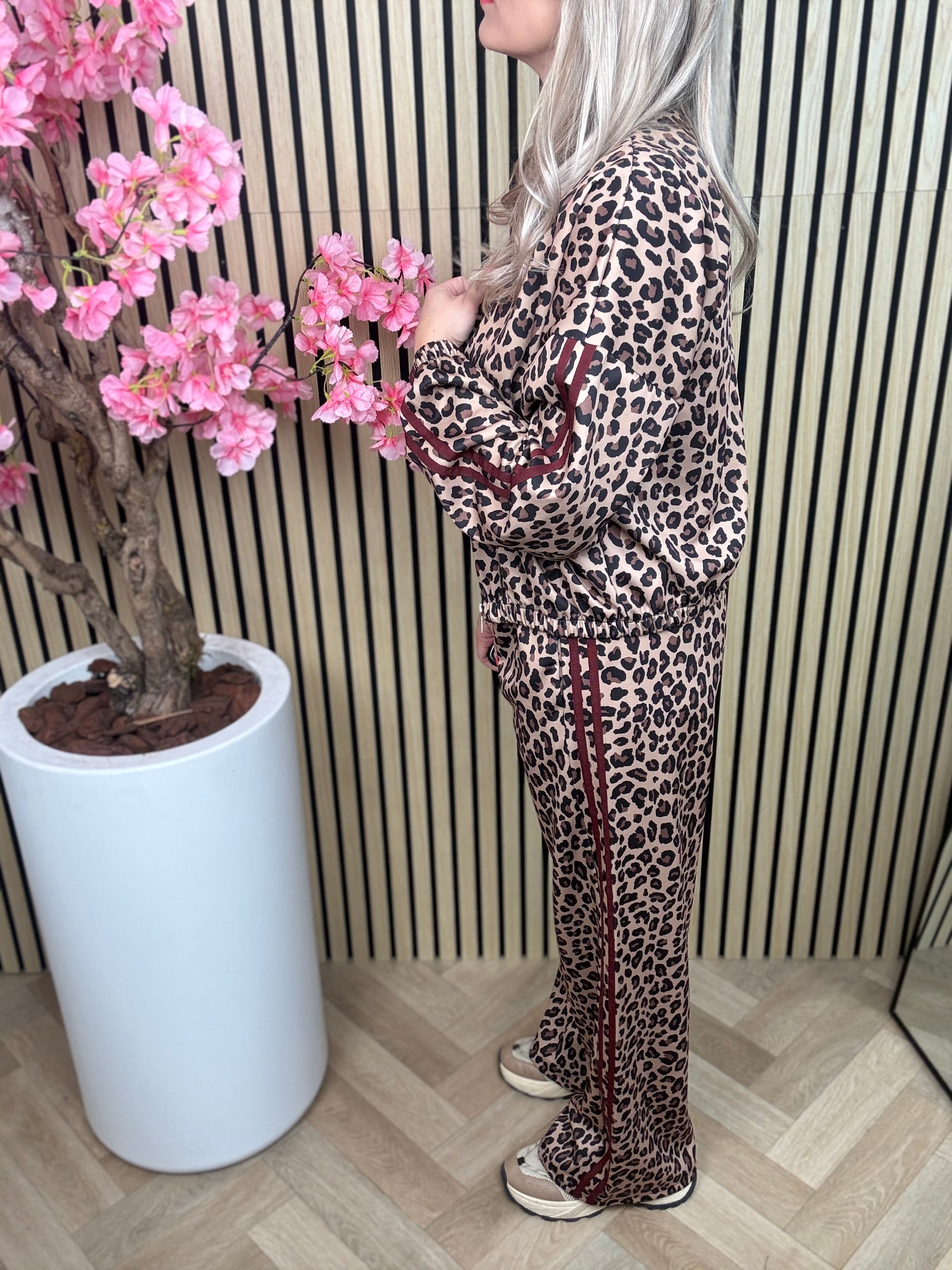 Jogging set | Leopard | Bordeaux rood