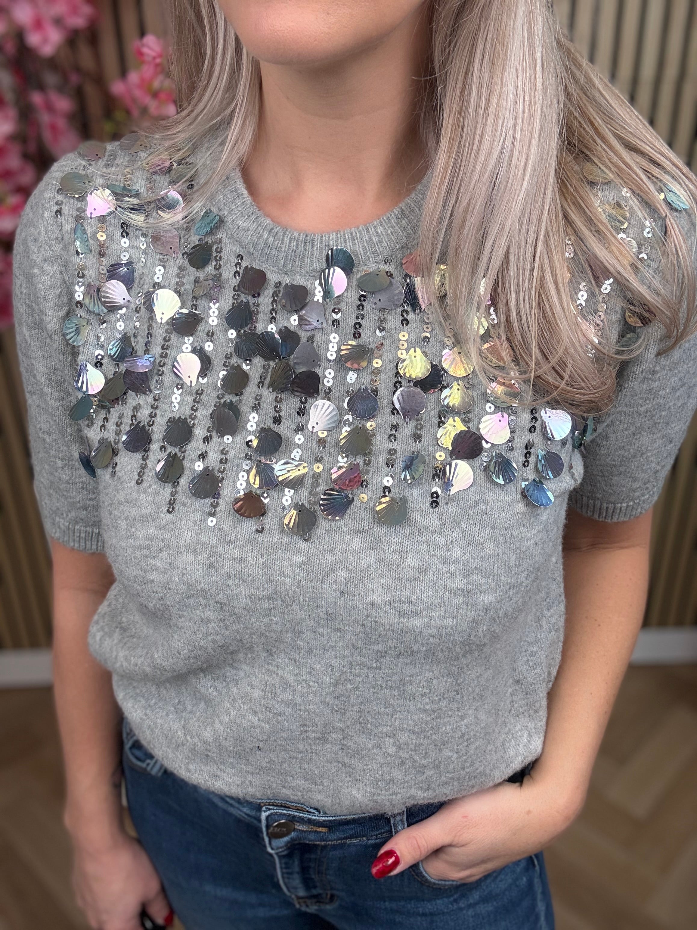 Shirt | Schelp | Grijs