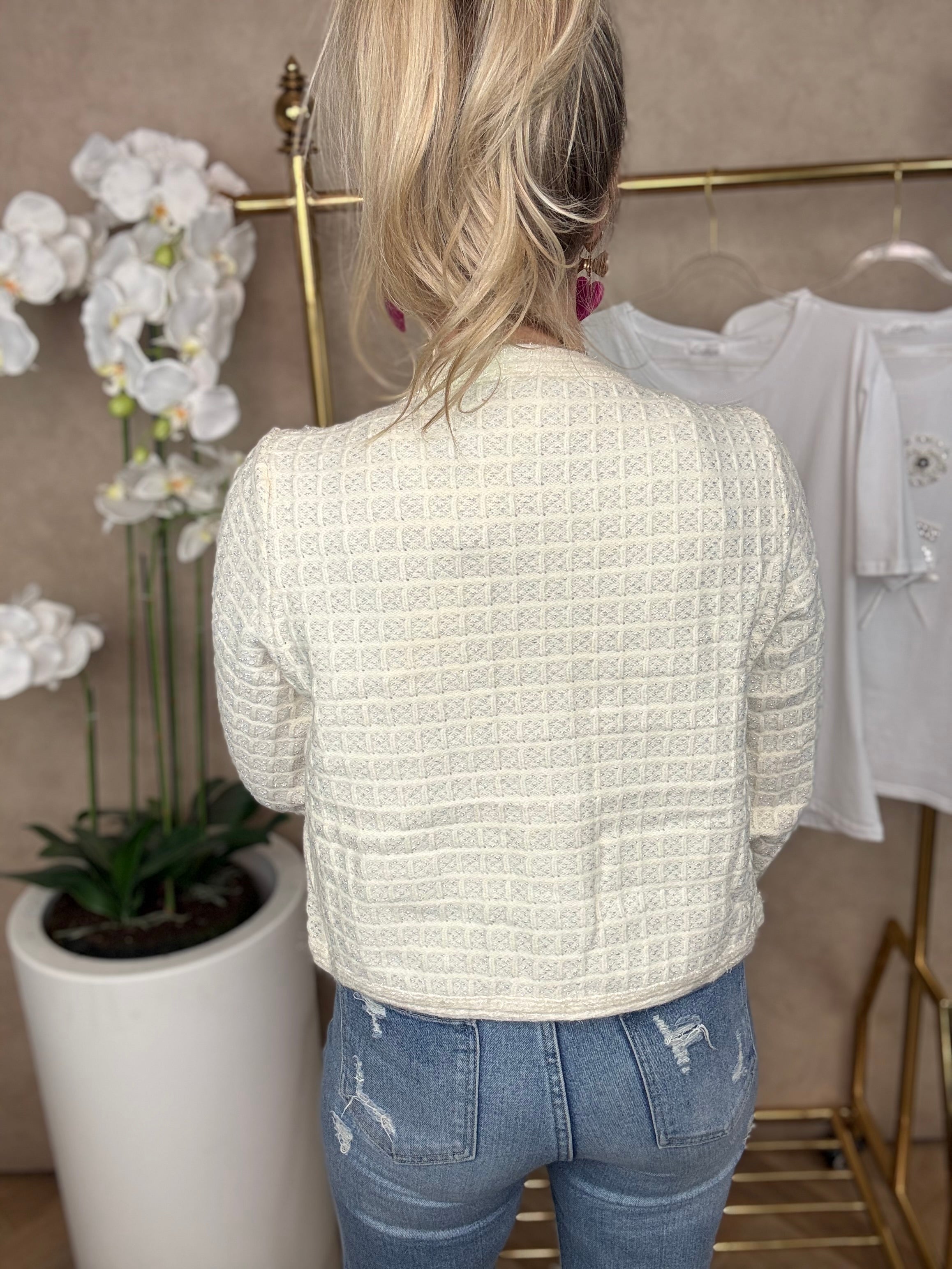 Vestje | Flower | Beige