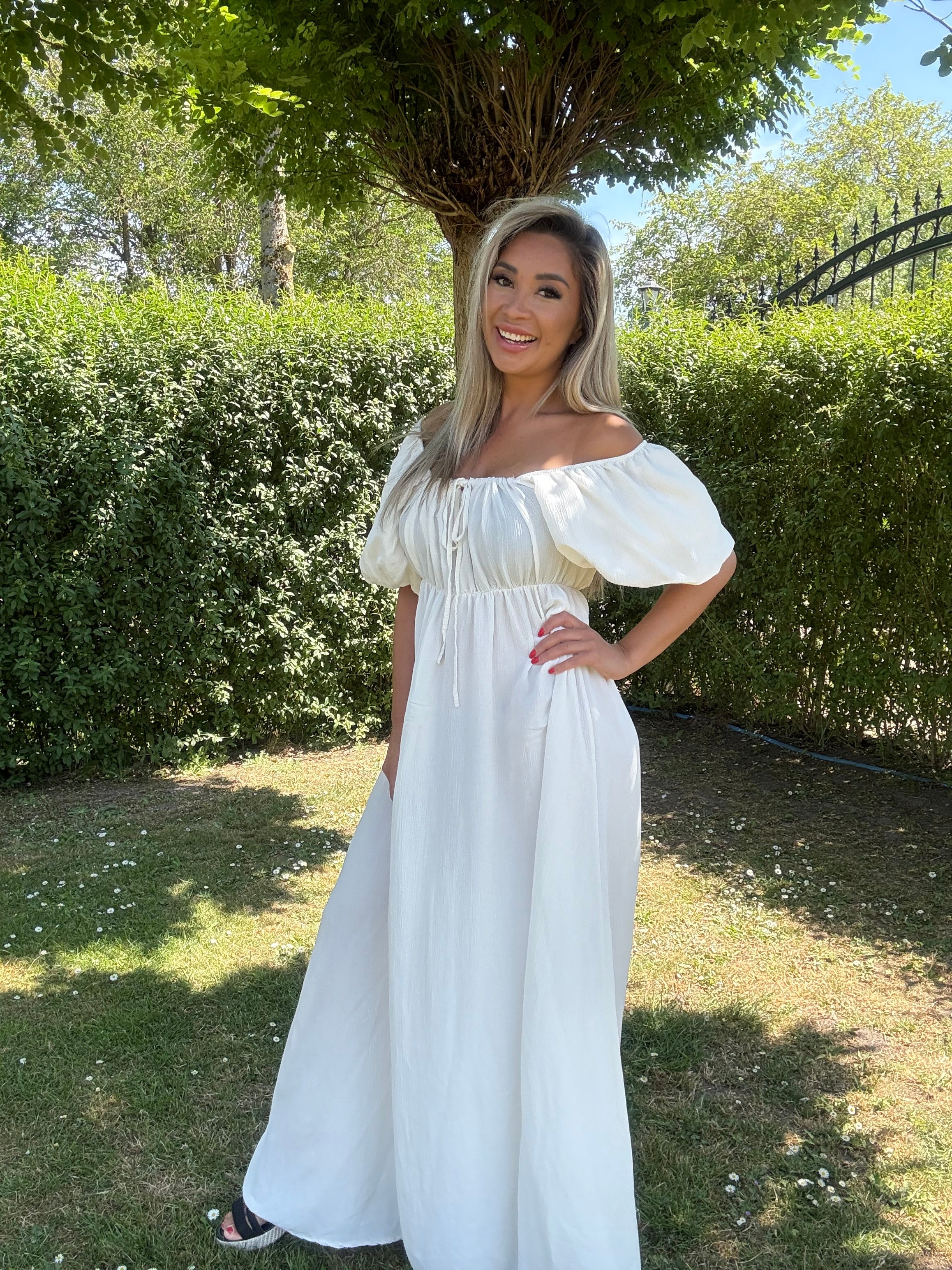 Jurk | Off-shoulder | Creme