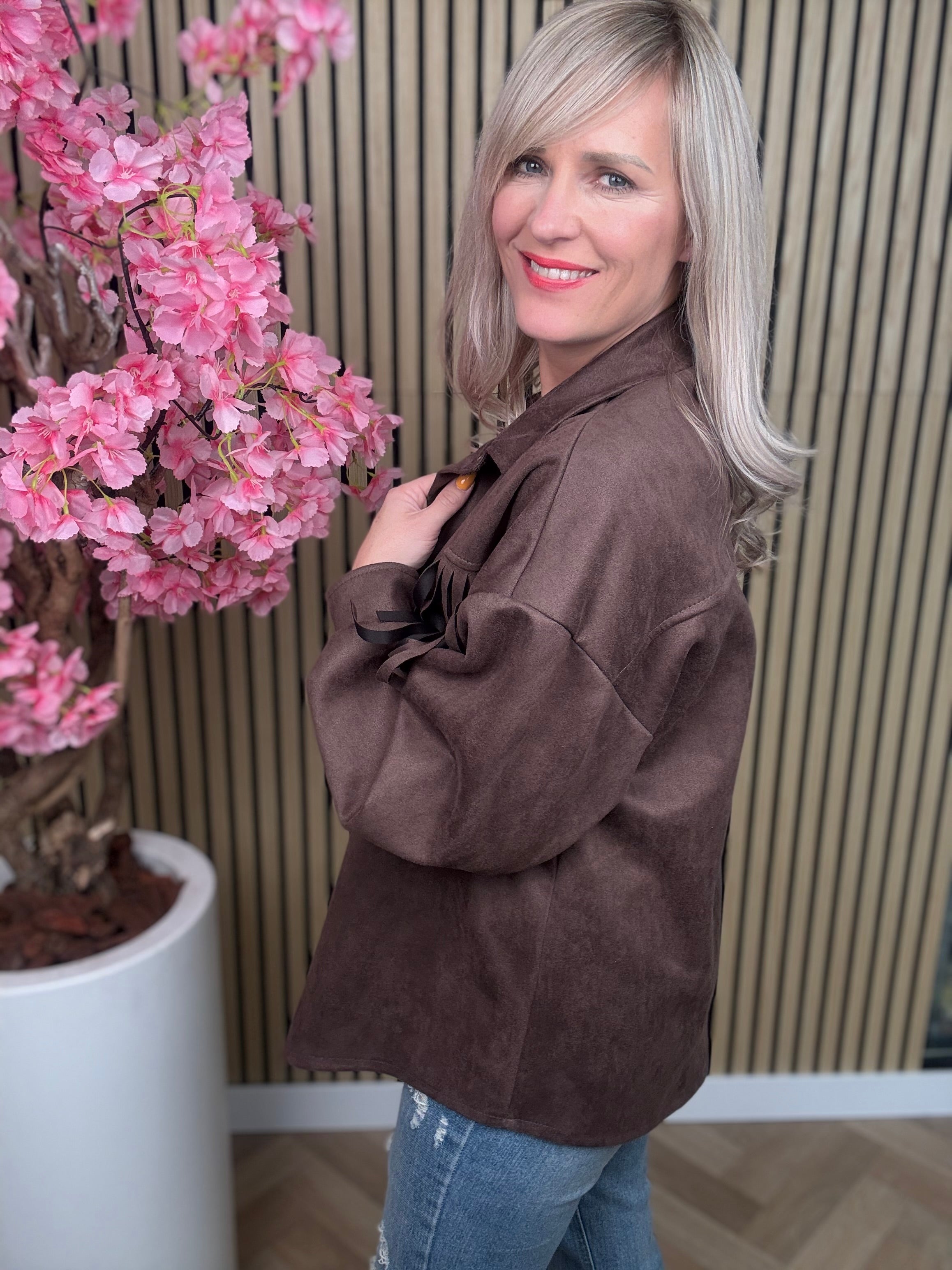 Jasje-Blouse| fringes | Suede-look