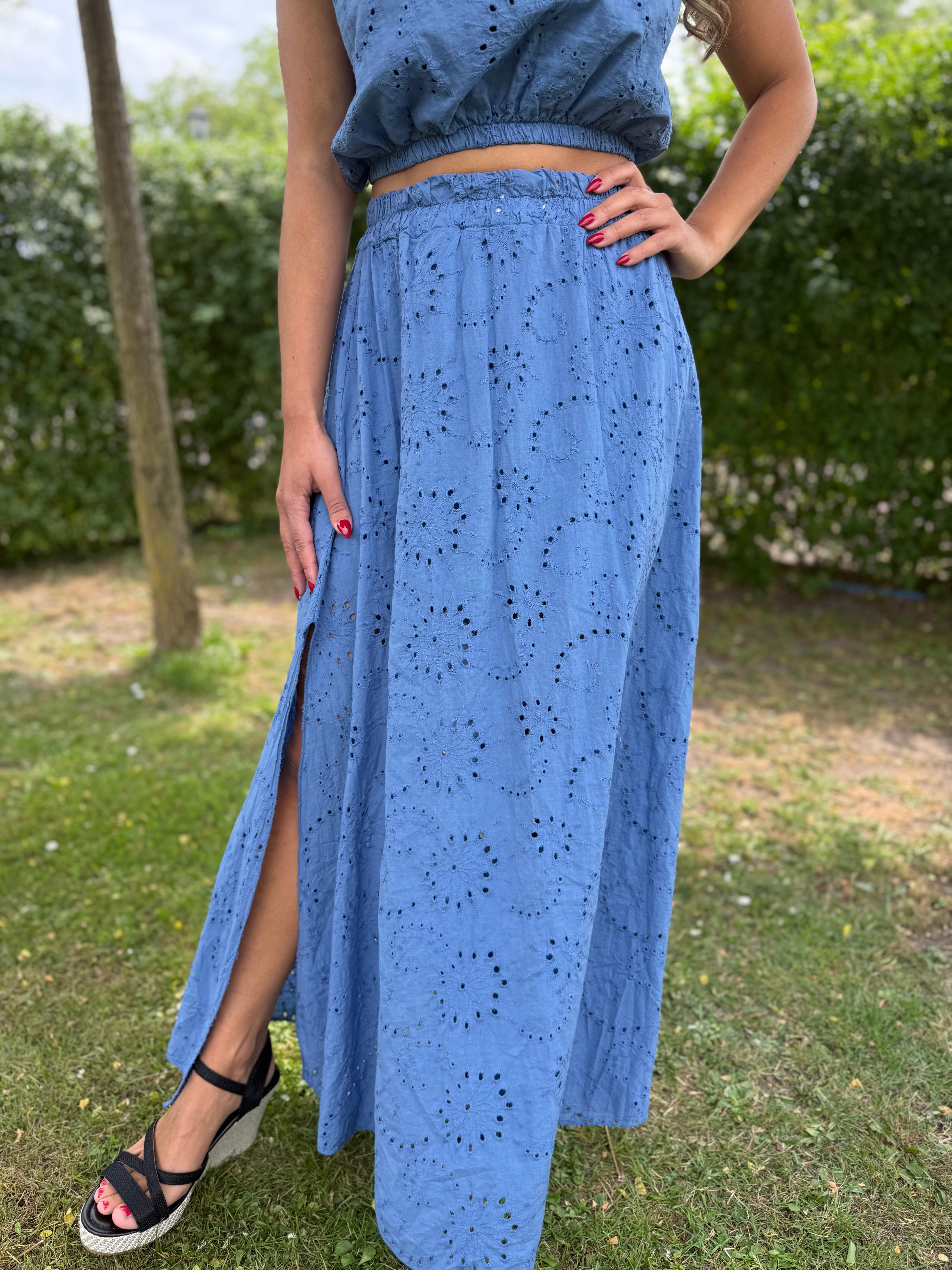 Set | broderie | Blauw