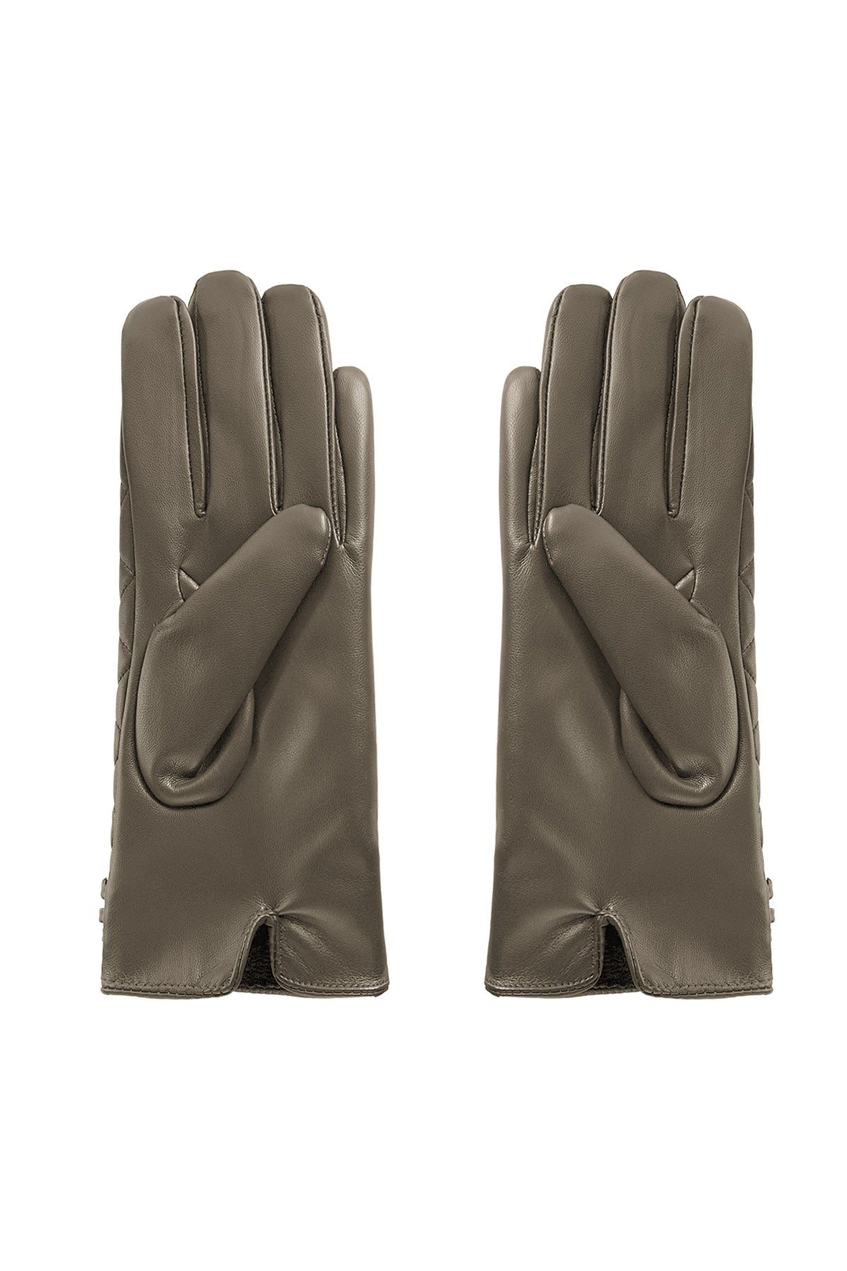 Handschoenen | geruit | met ketting bruin