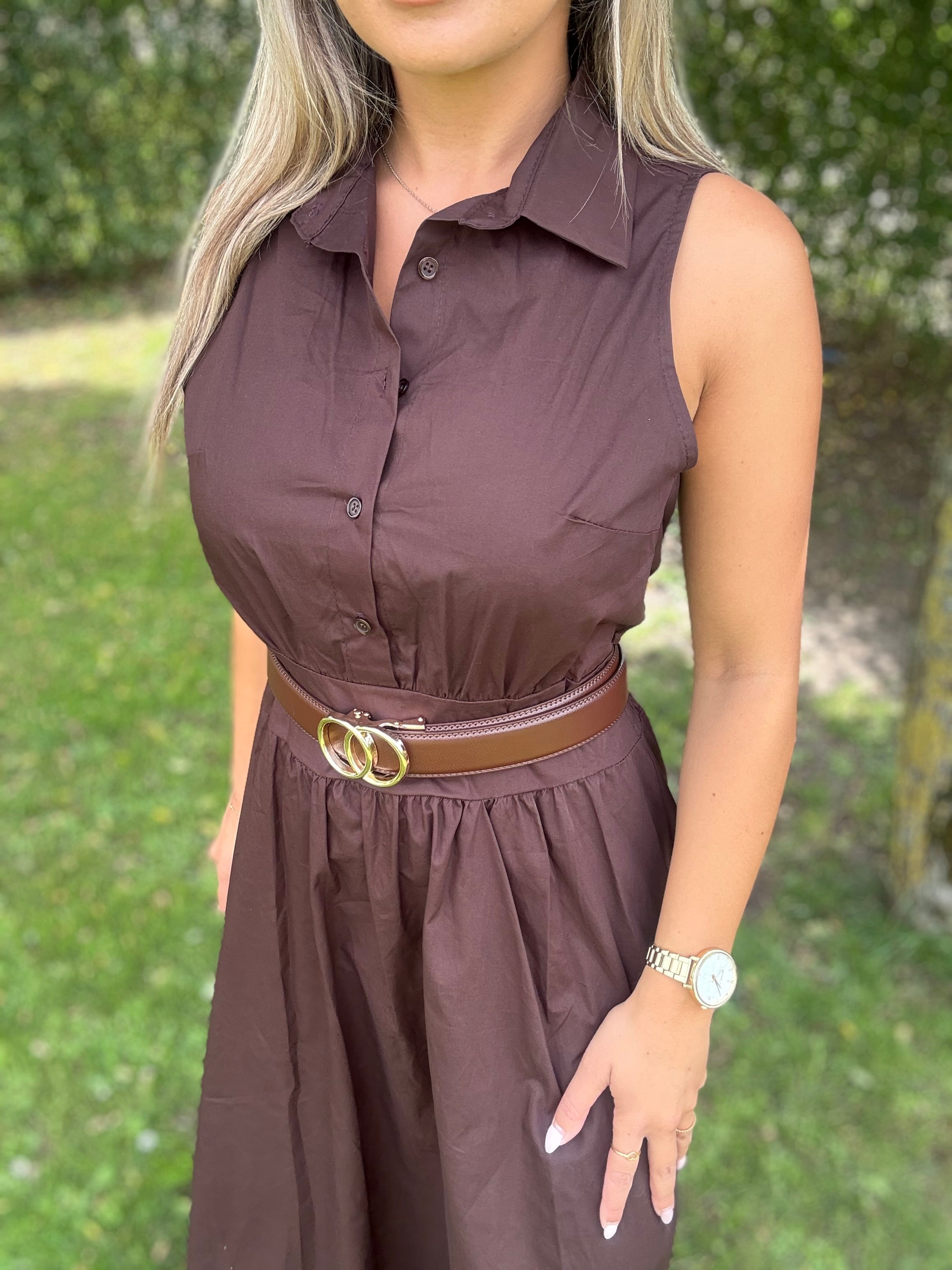 Jurk | Gina | Donkerbruin