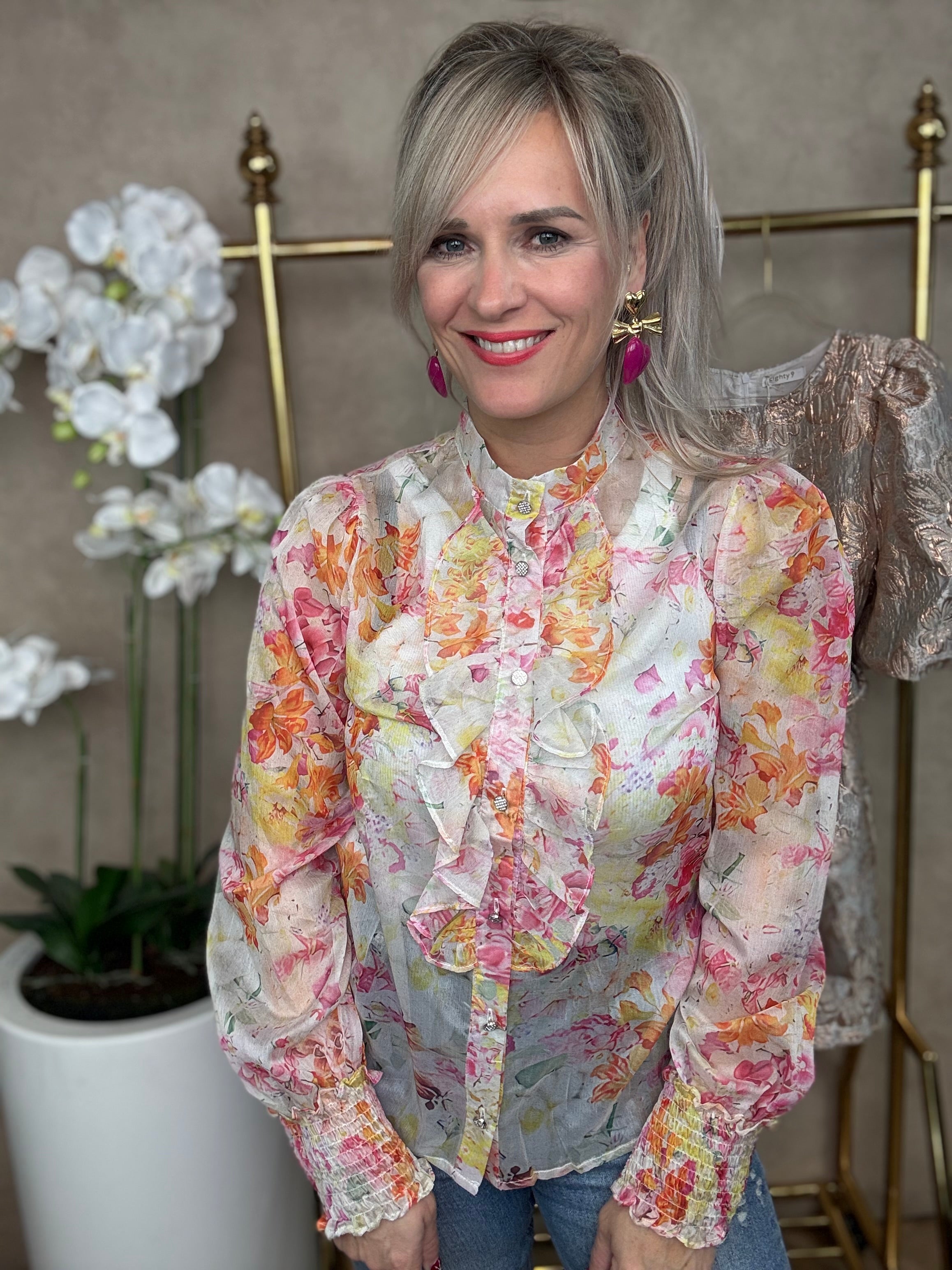 Blouse | Amaya | Roze oranje