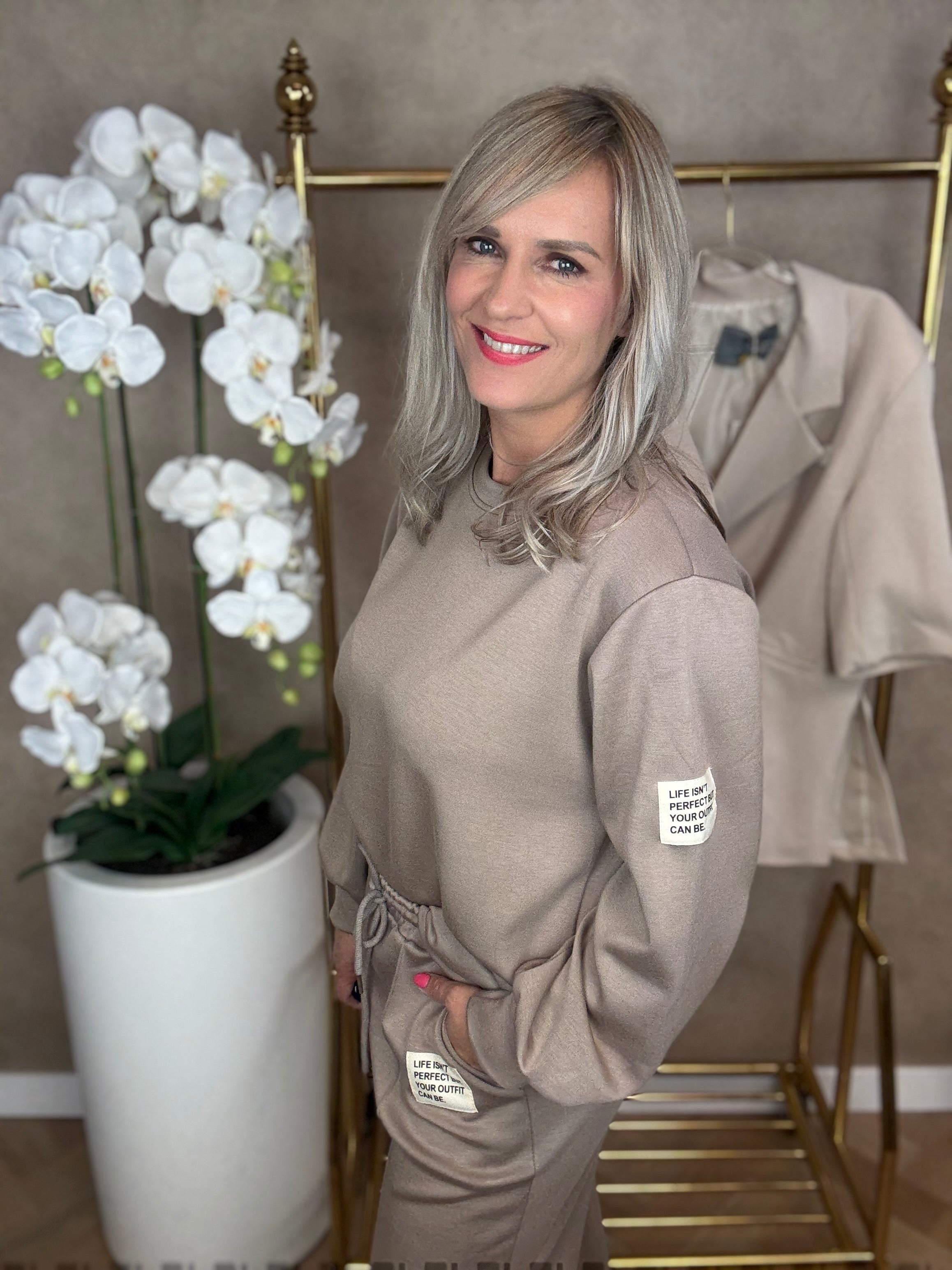 Set | Joggingpak lange mouw | Taupe