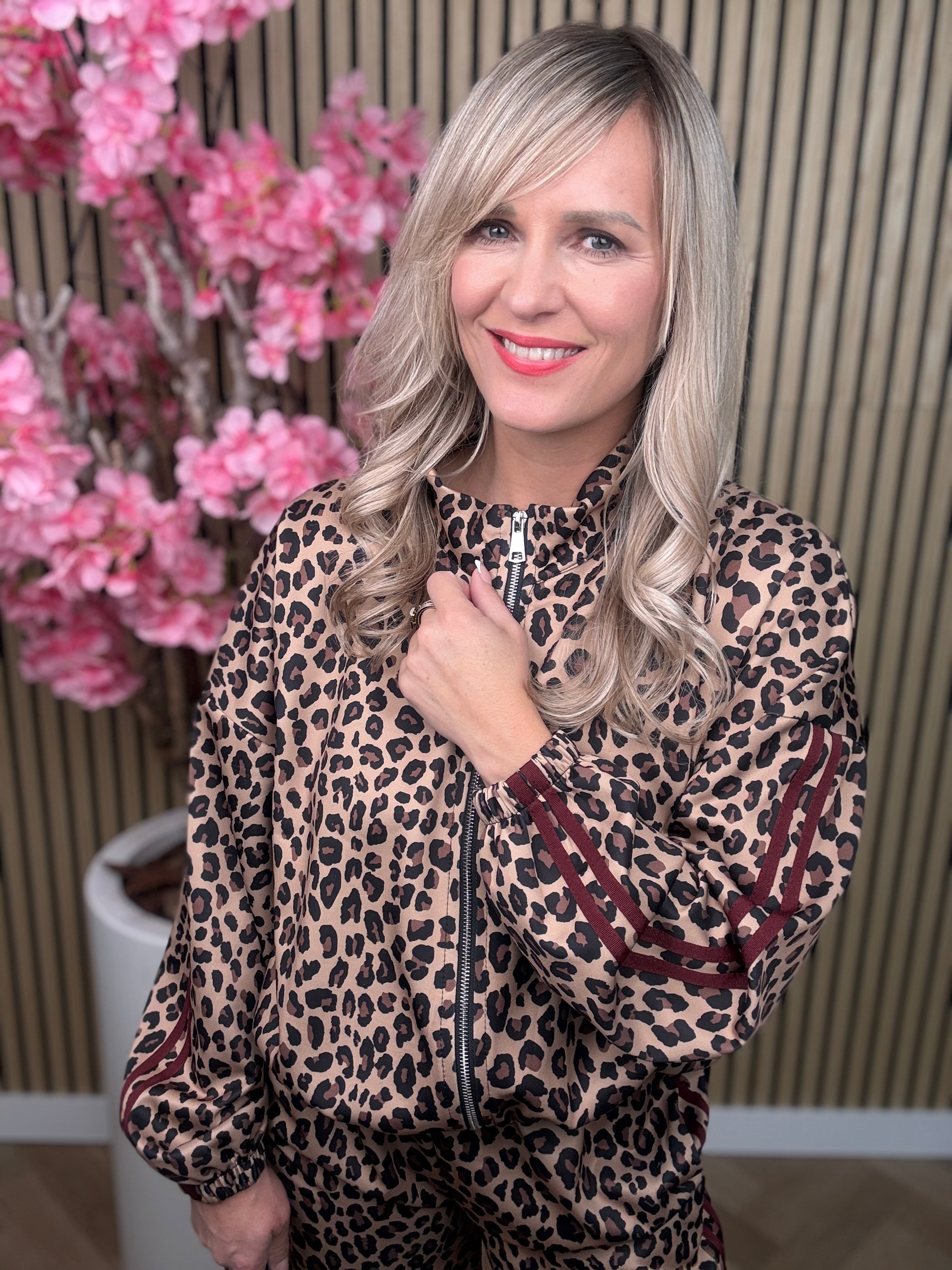 Jogging set | Leopard | Bordeaux rood