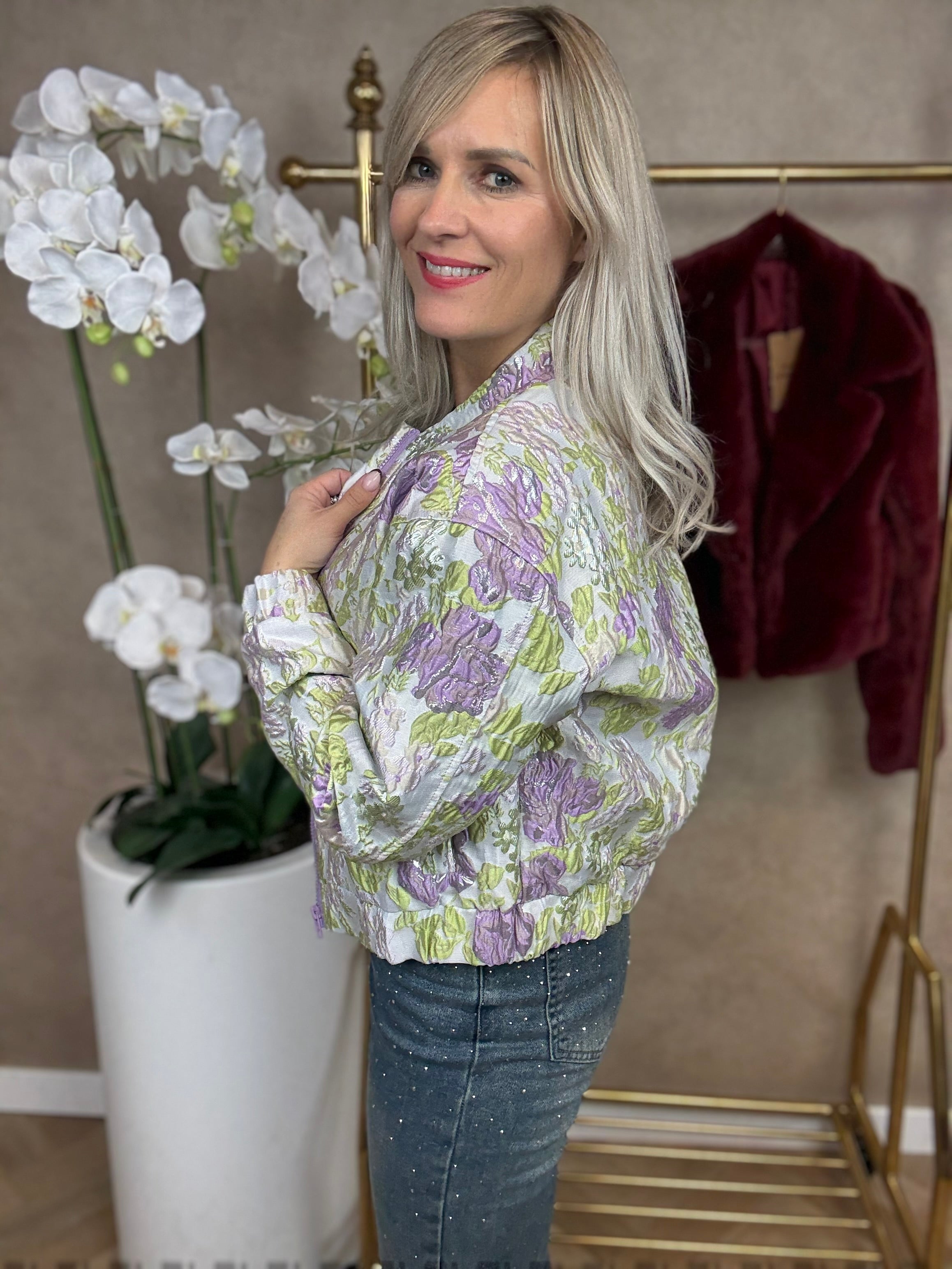 Bomber | Flower| Paars-Groen
