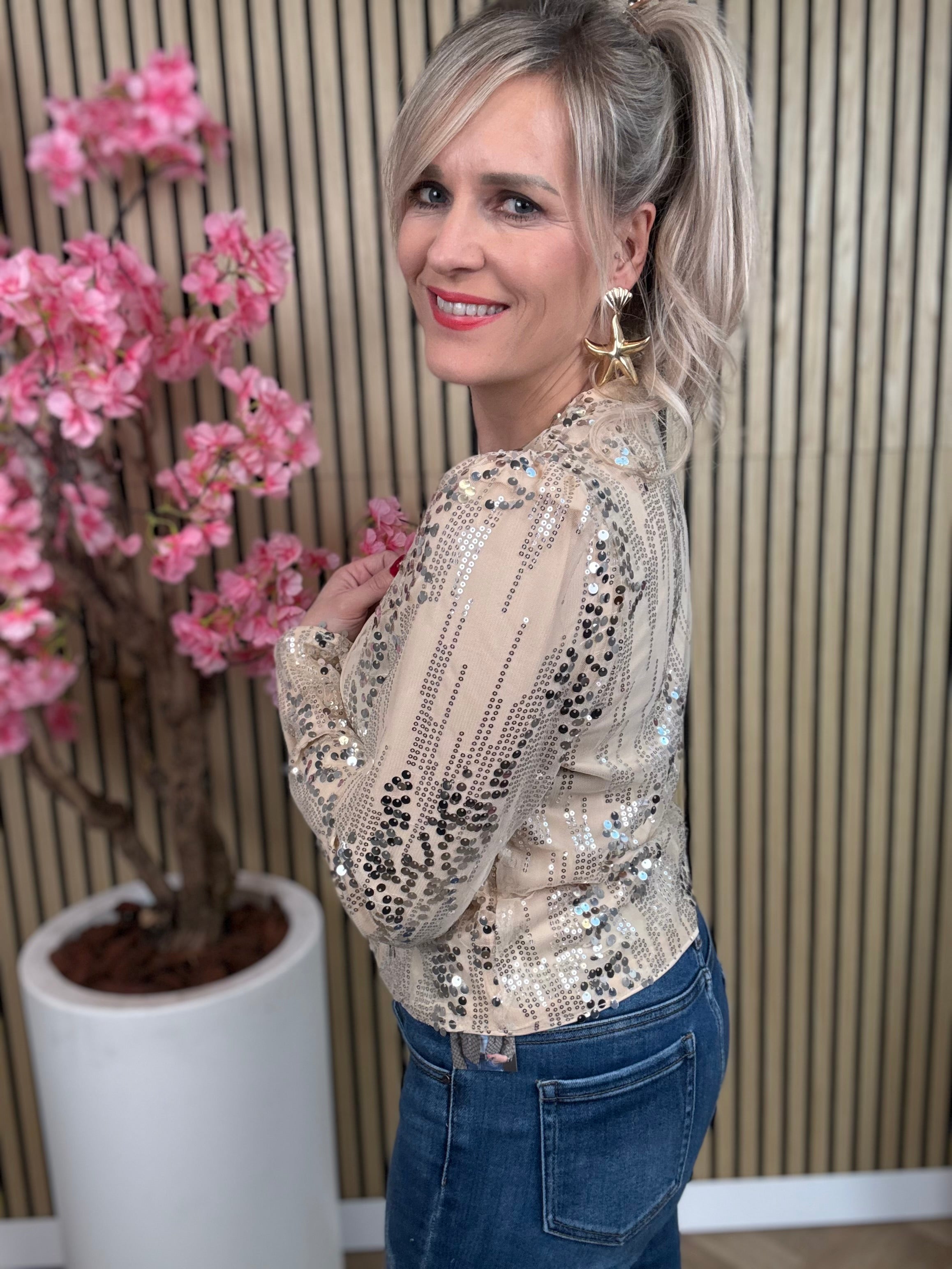 Jasje | pailetten | Beige