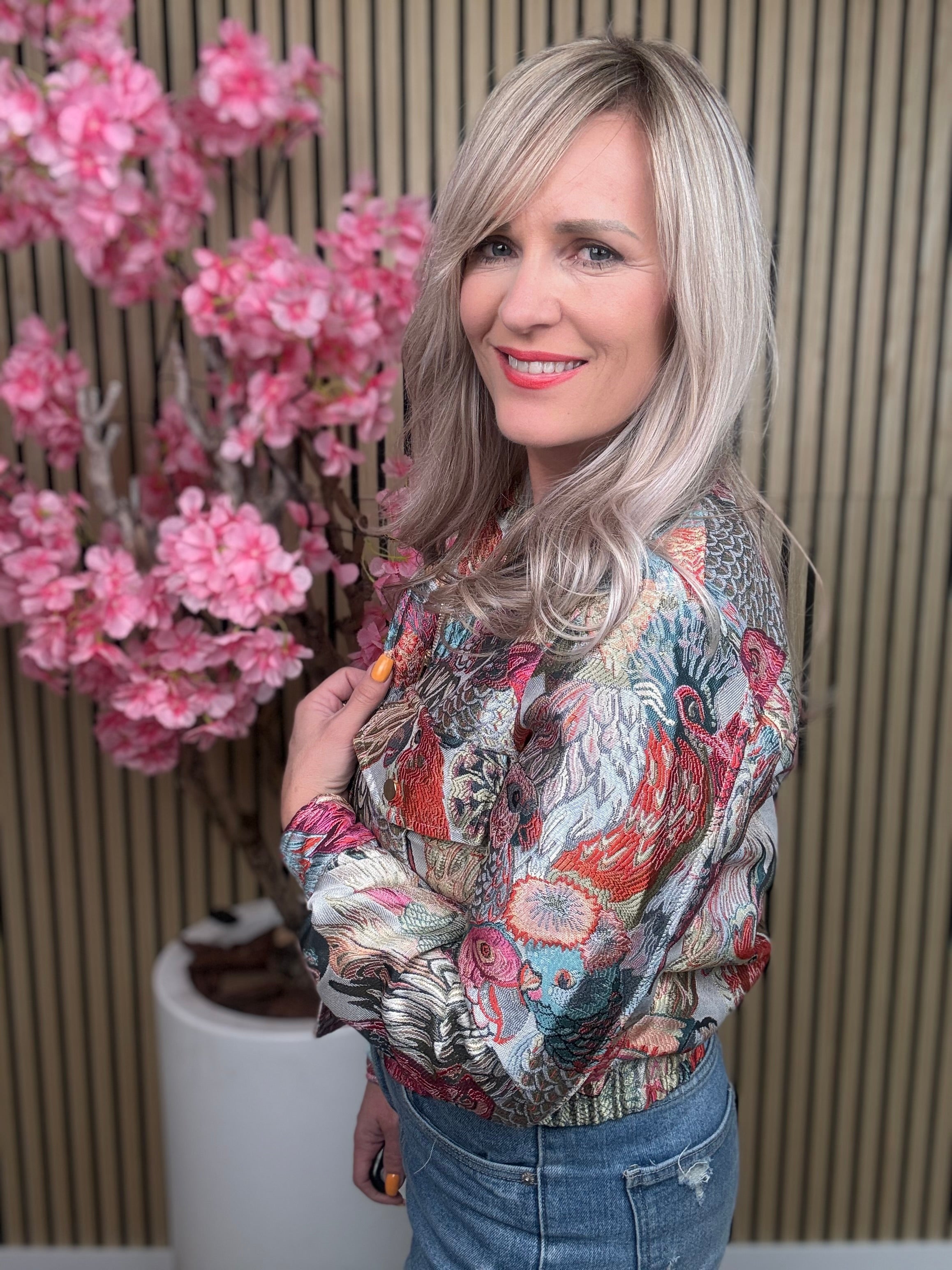 Bomberjack | Vogelprint | Roze