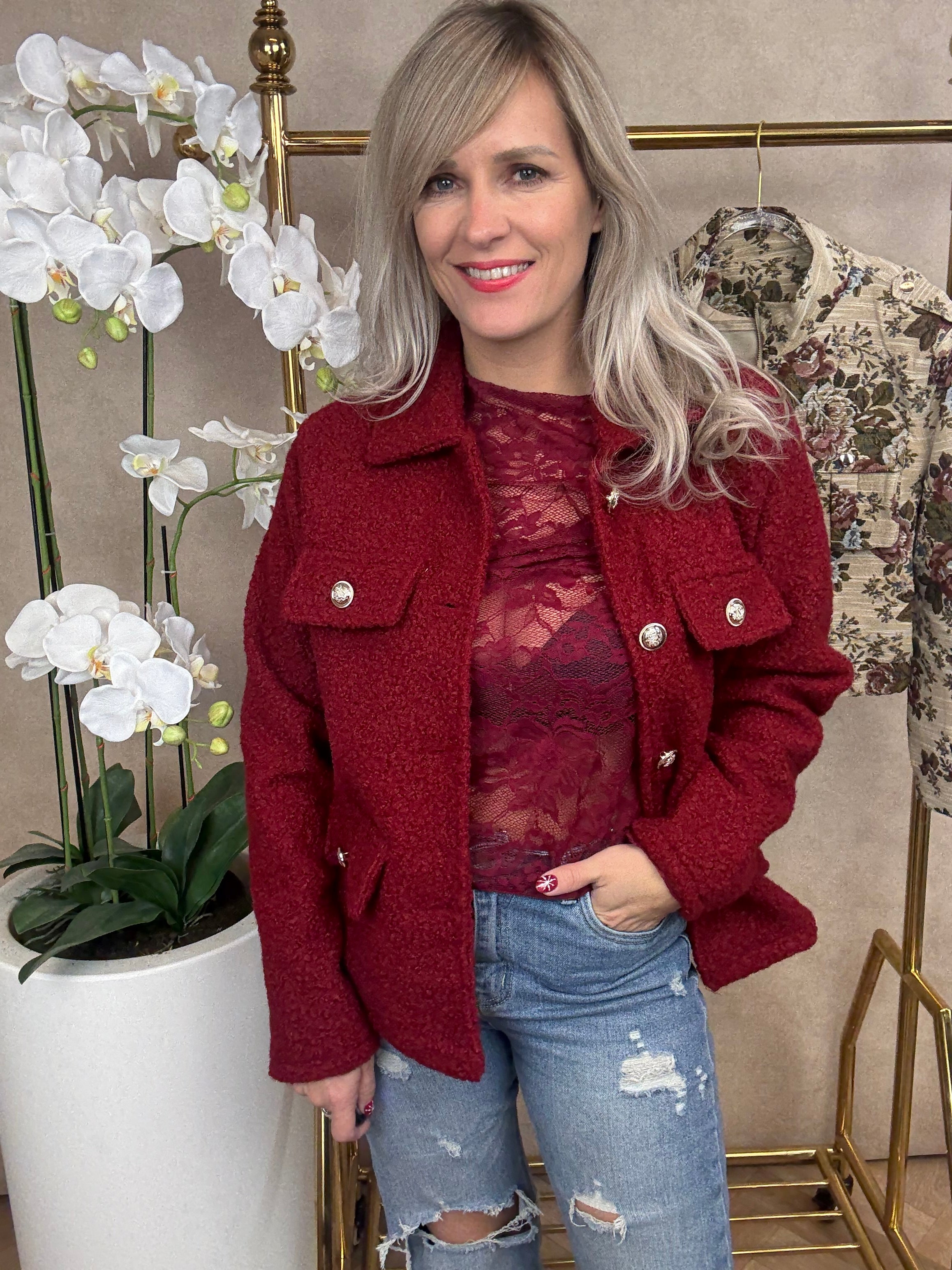 Top | Kant | bordeaux rood