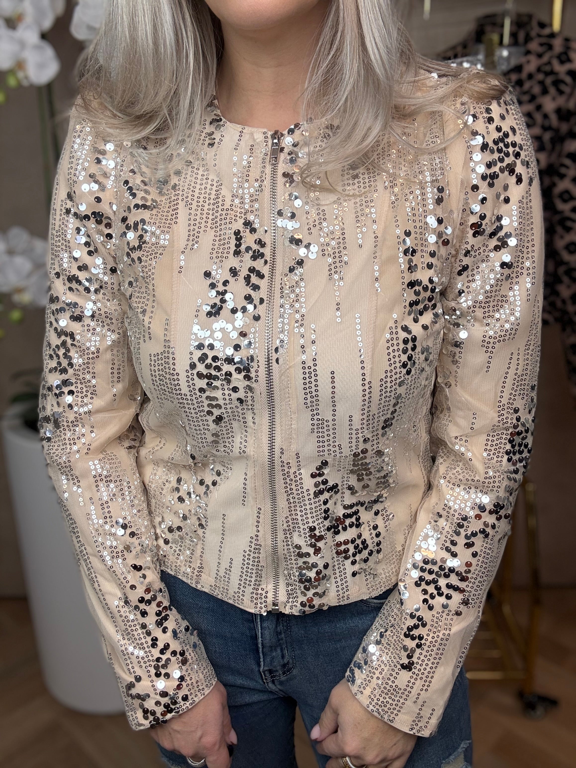 Jasje | pailetten | Beige