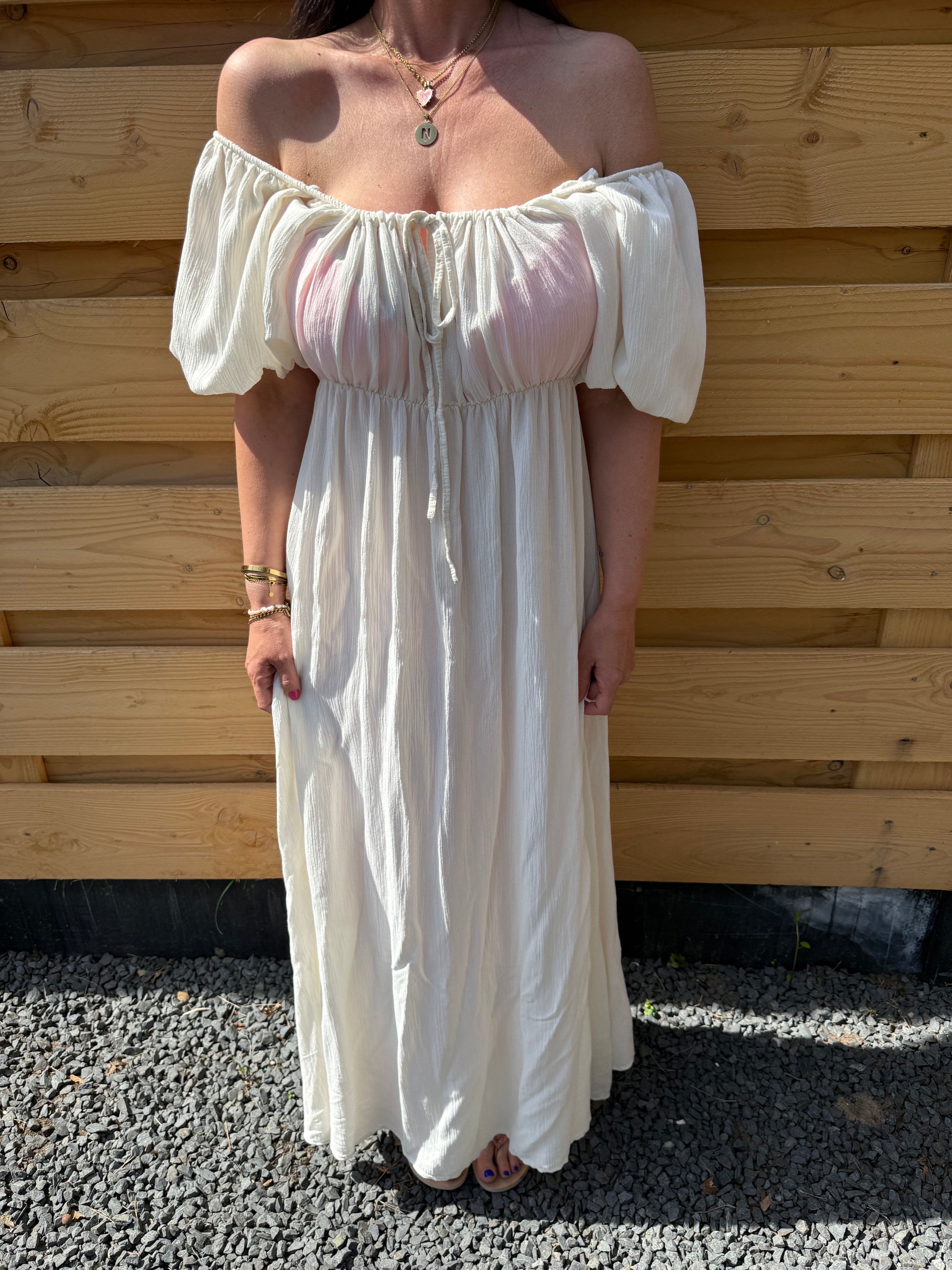 Jurk | Off-shoulder | Creme
