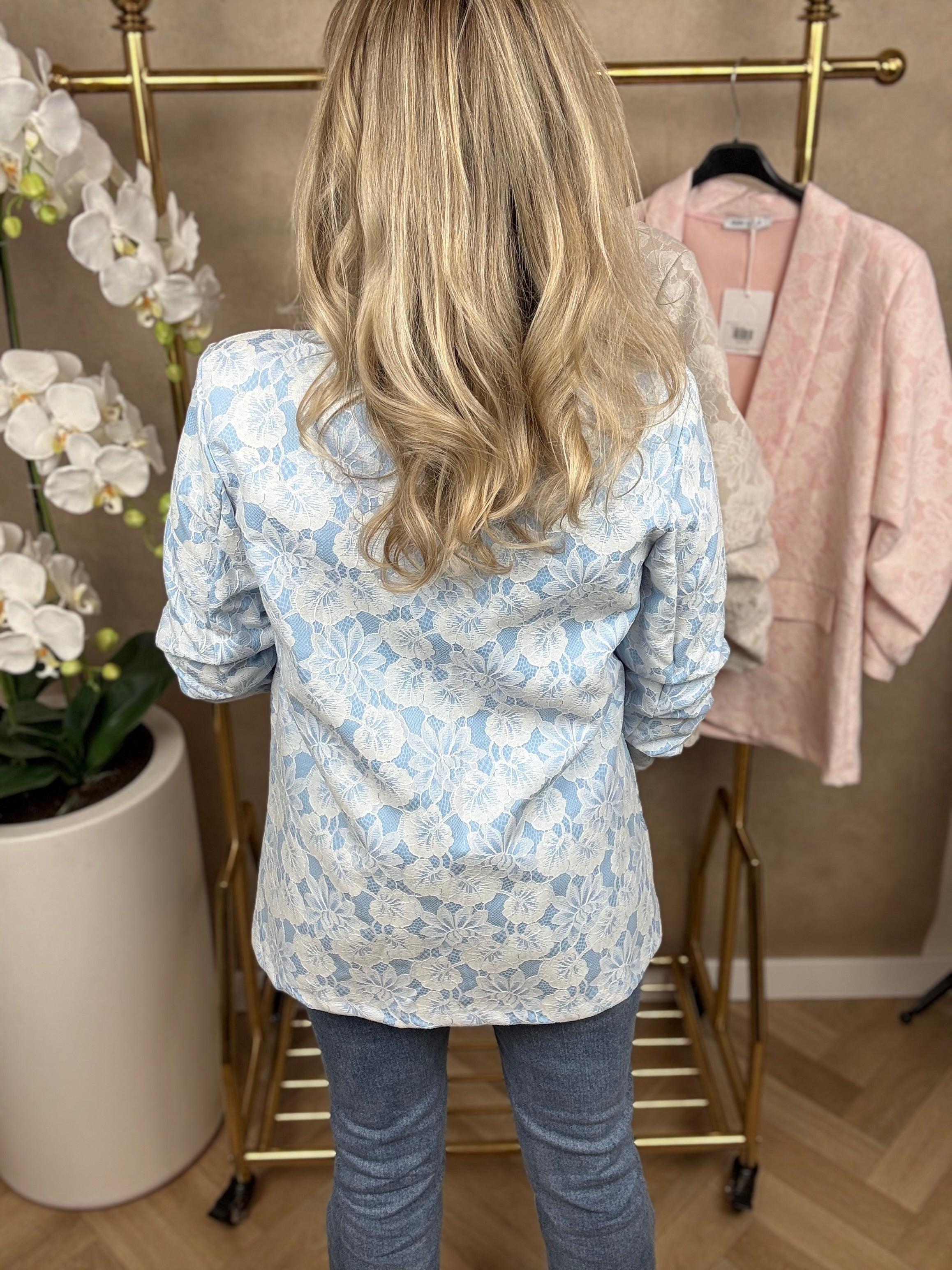 Blazer | Kant Bloem | Licht blauw