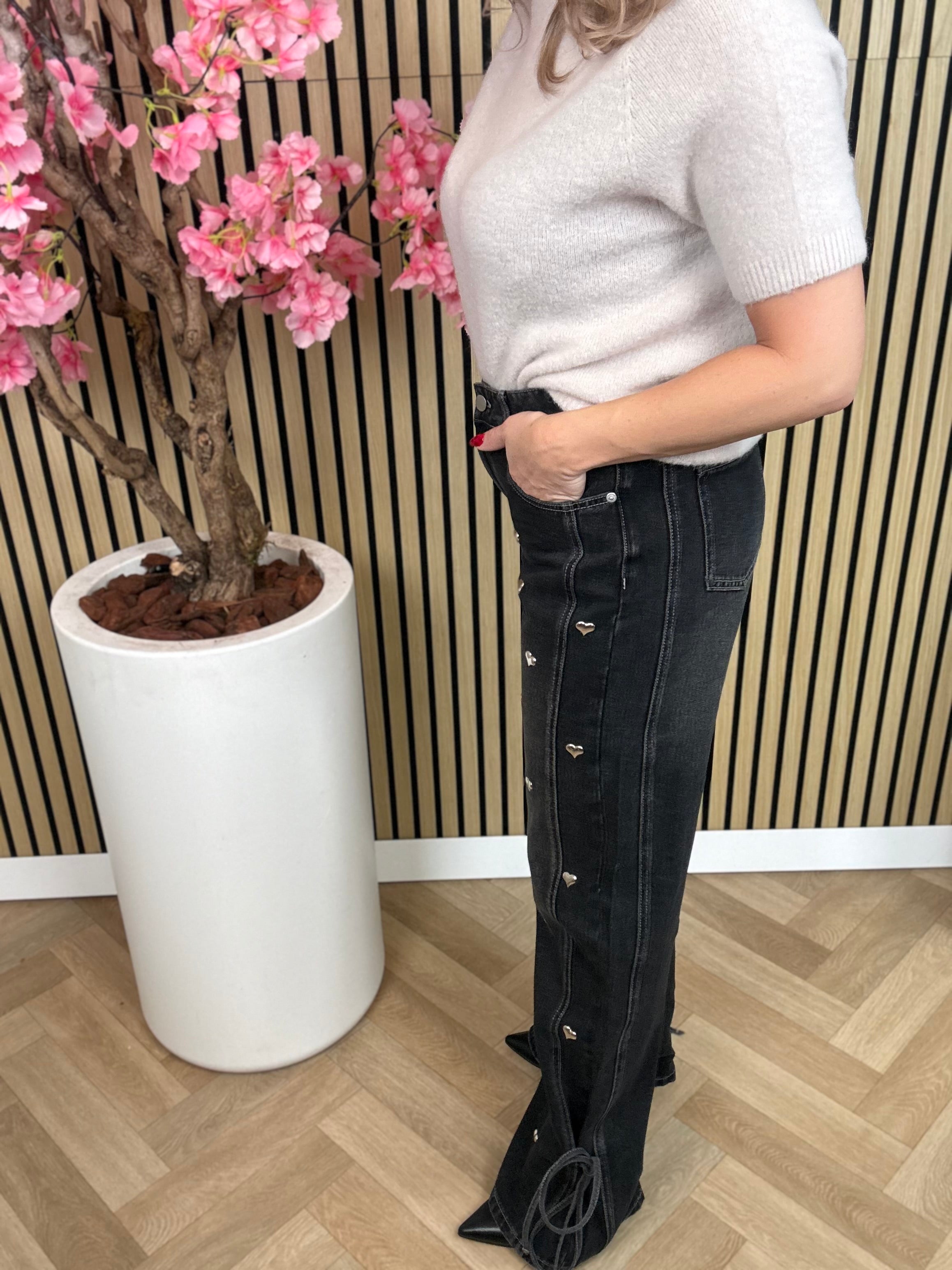 Jeans | Hartjes | Zwart