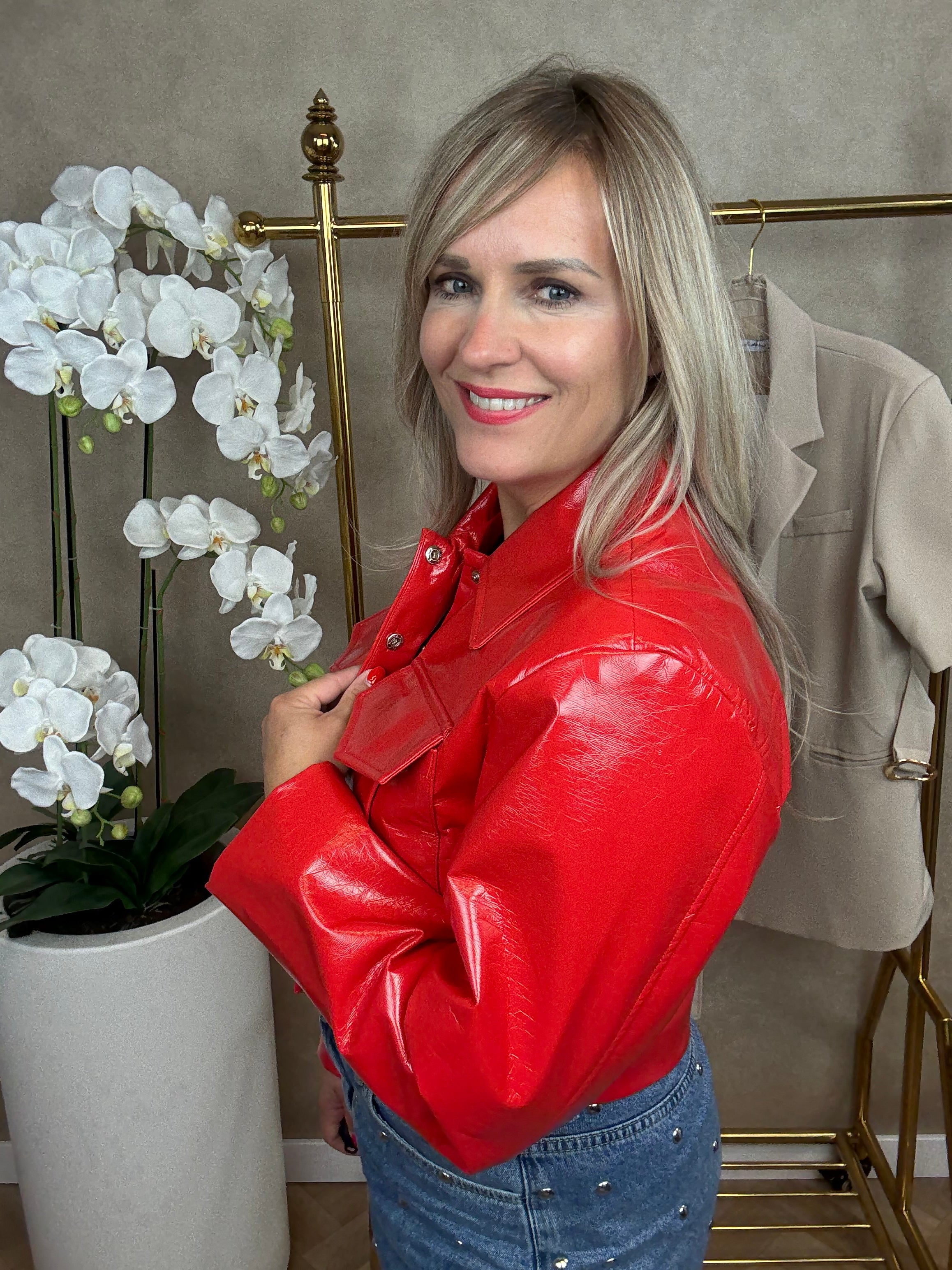 Jasje | leather-look | Rood