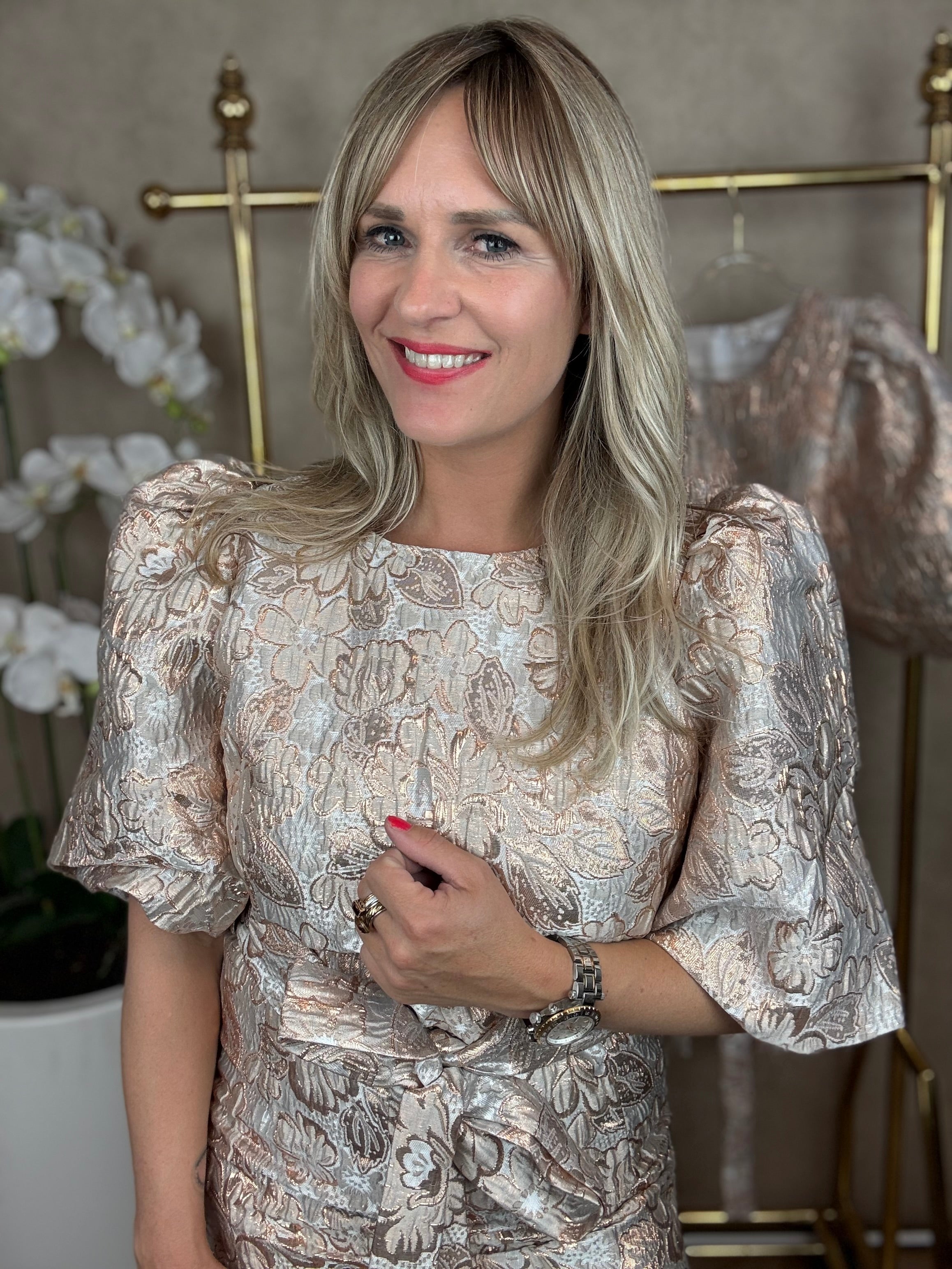 Jurk | Flower | Goud