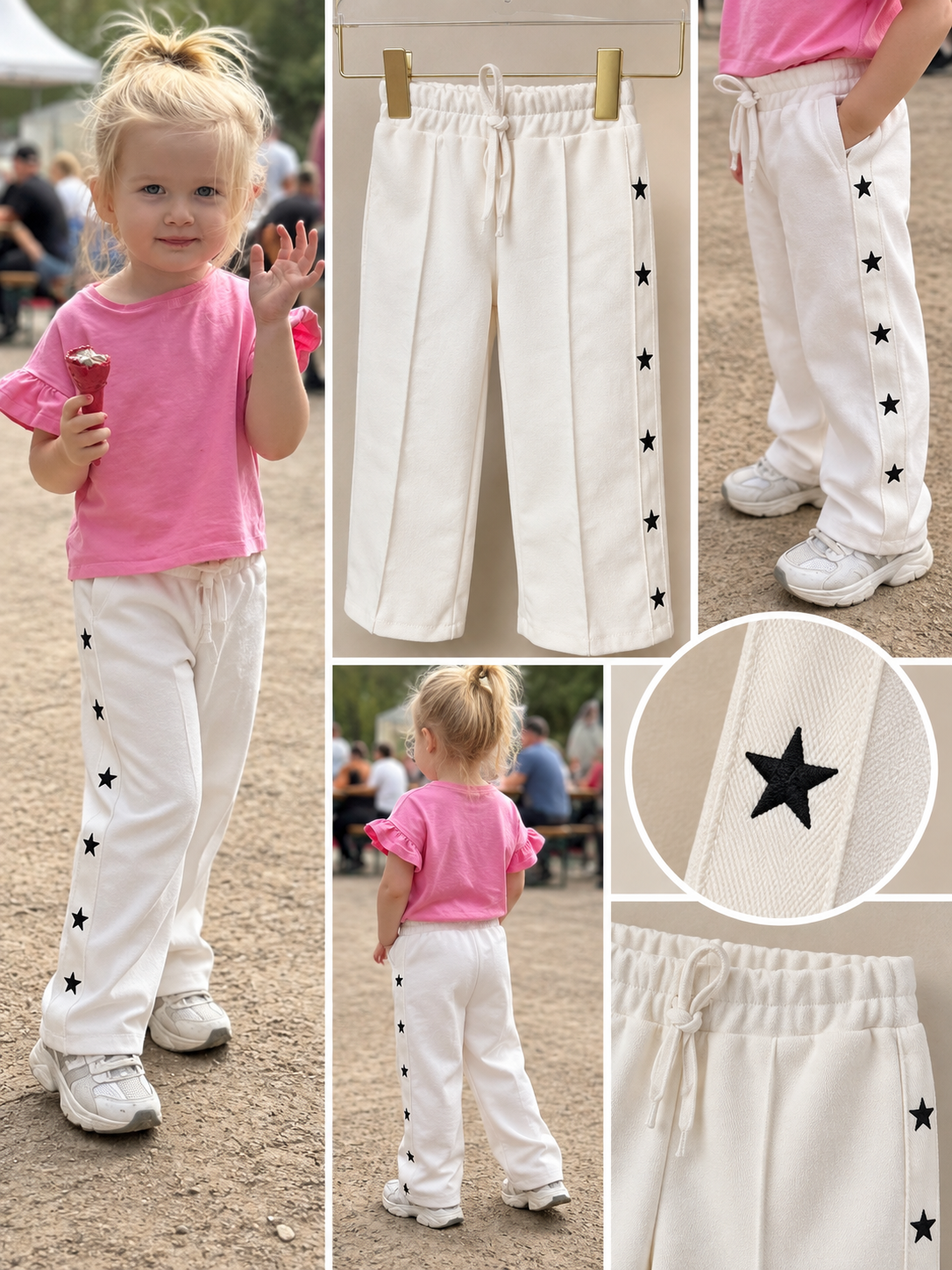 Broek | Stars | Wit