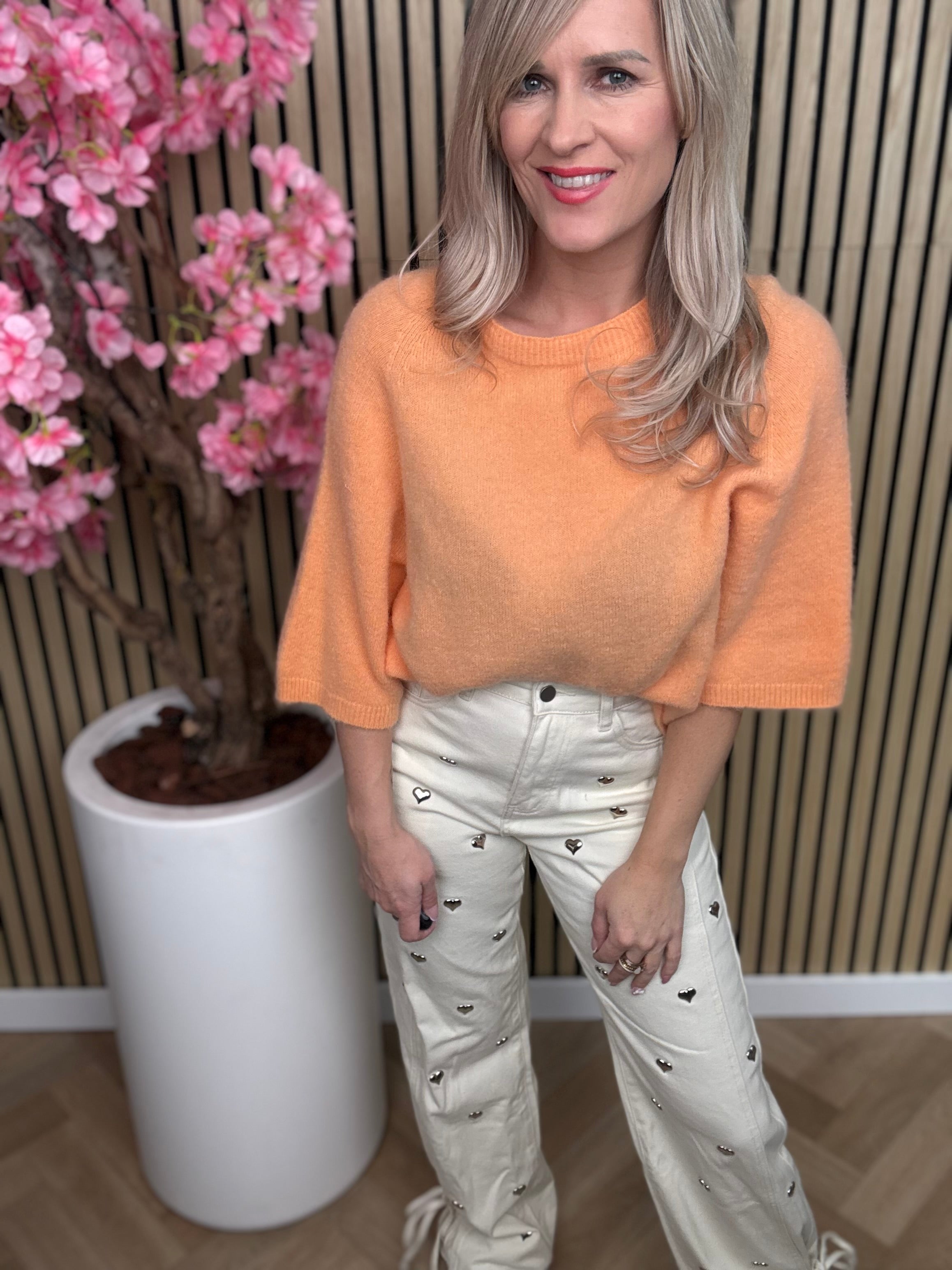 Jeans | Hartjes | Gebroken wit