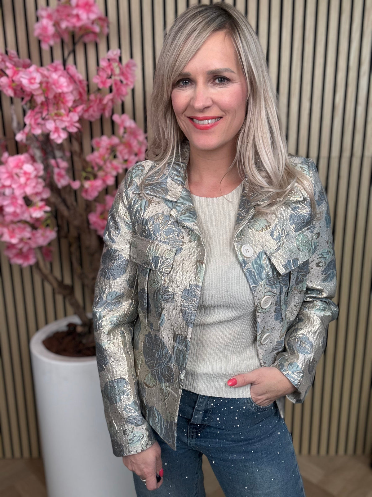Jacke | Biba | Blau-Gold