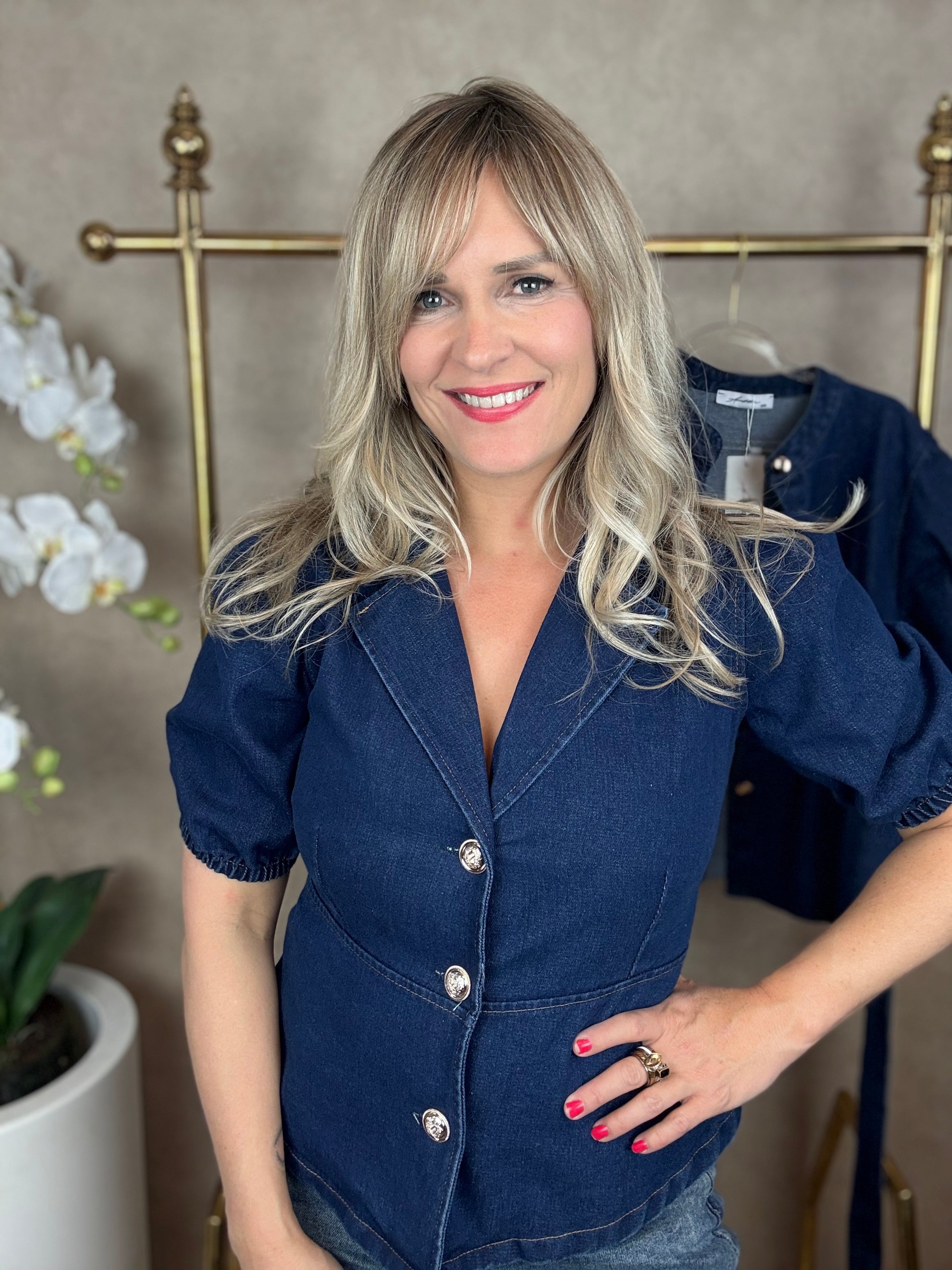 Blouse | Spijker | Donker blauw