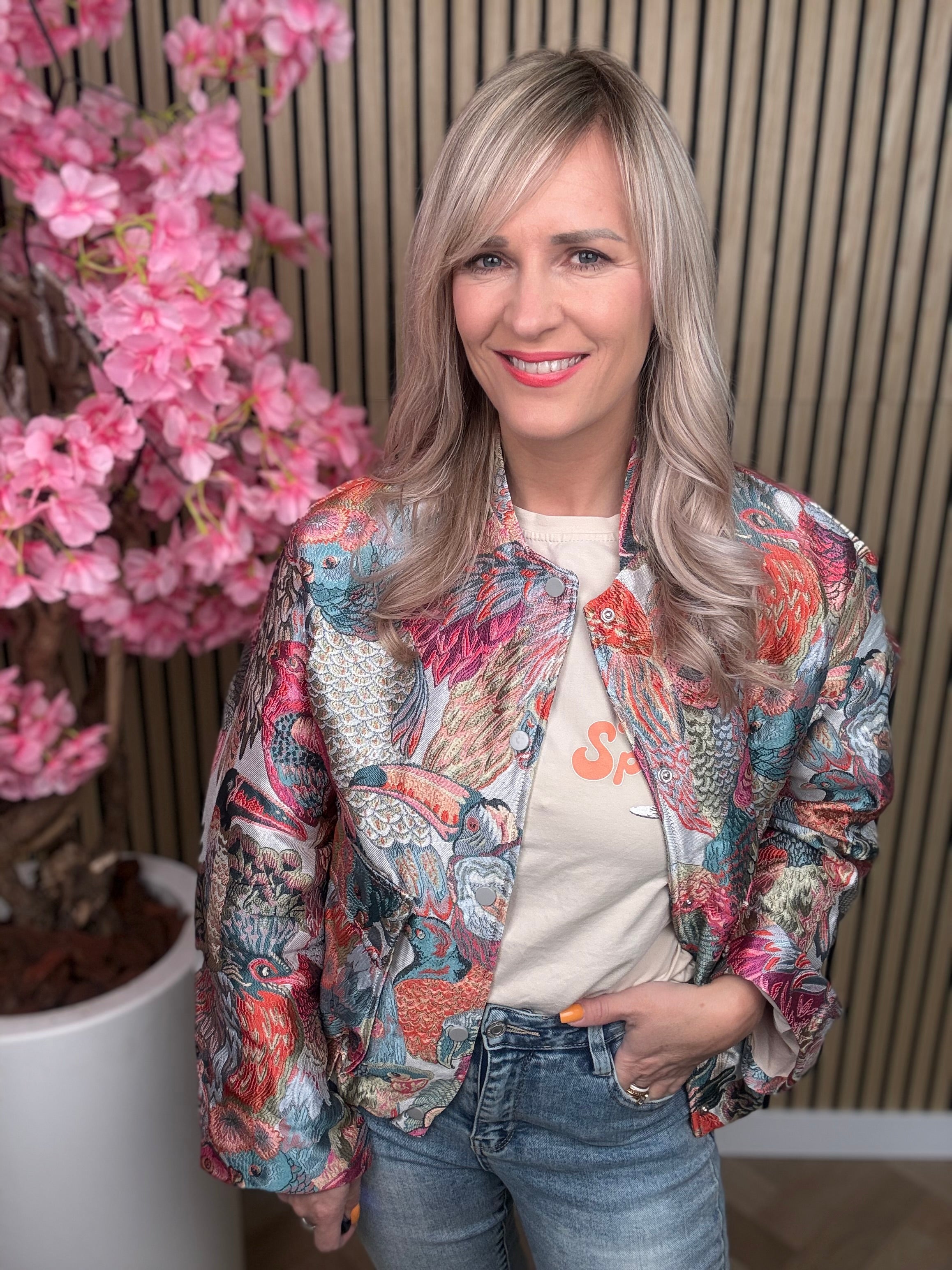 Bomberjack | Vogelprint | Oversized