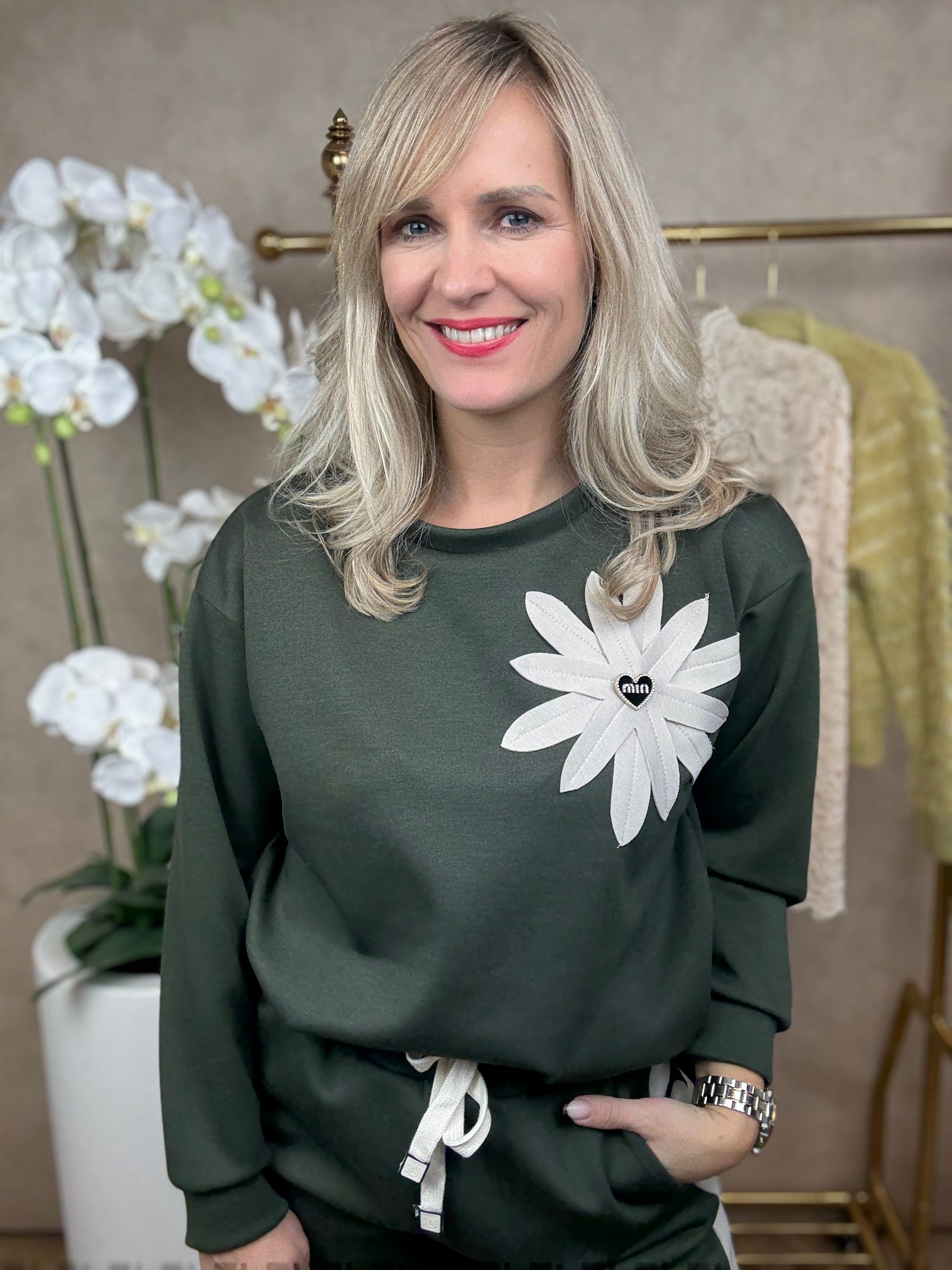 2-Delige set | Bloem | Army groen